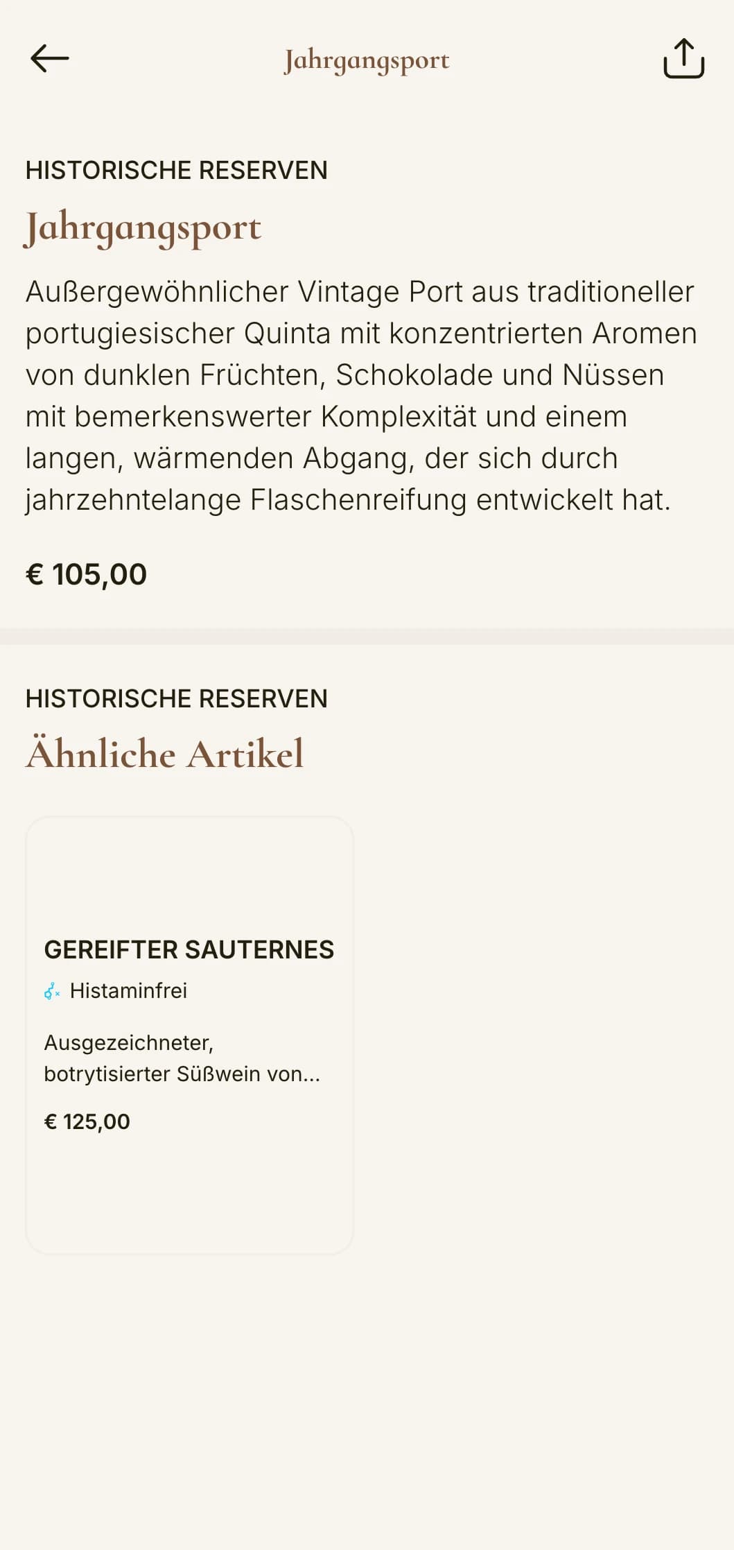 Traditionelle Weinkartenvorlage mit goldbraunen Akzenten und klassischer Typografie, perfekt für etablierte Weinkellereien und historische Restaurants.