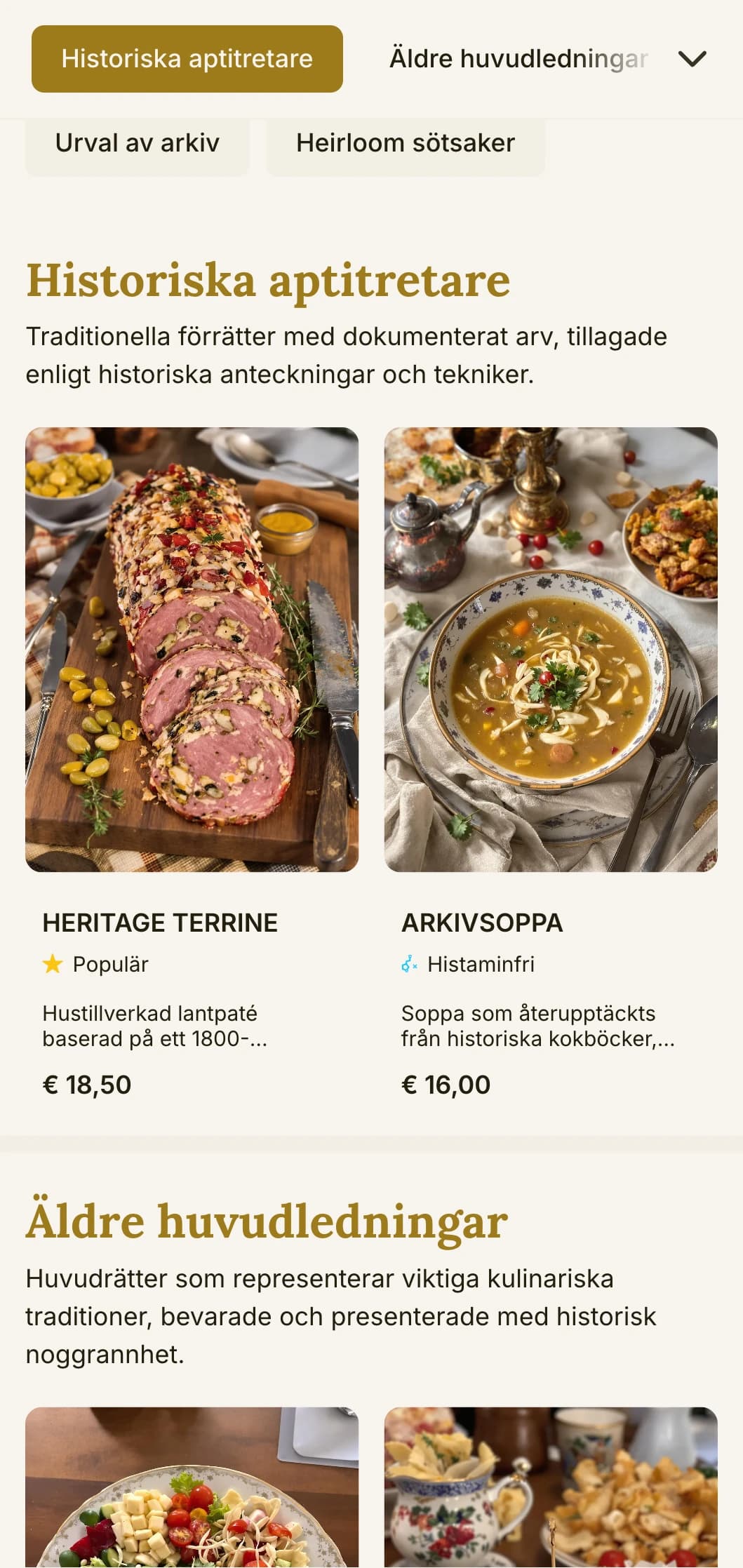 Historisk lunchmenydesign med traditionella element och tidlös typografi, lämplig för restauranger med landmärken och anläggningar med lång historia.