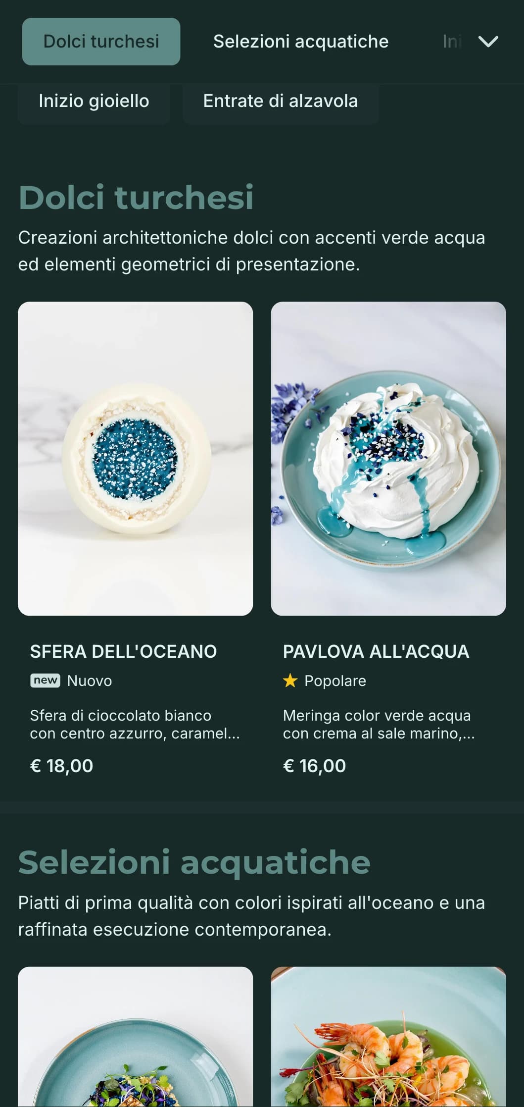Sofisticato concetto moderno caratterizzato da ricche tonalità di verde acqua e da elementi di lusso contemporaneo.