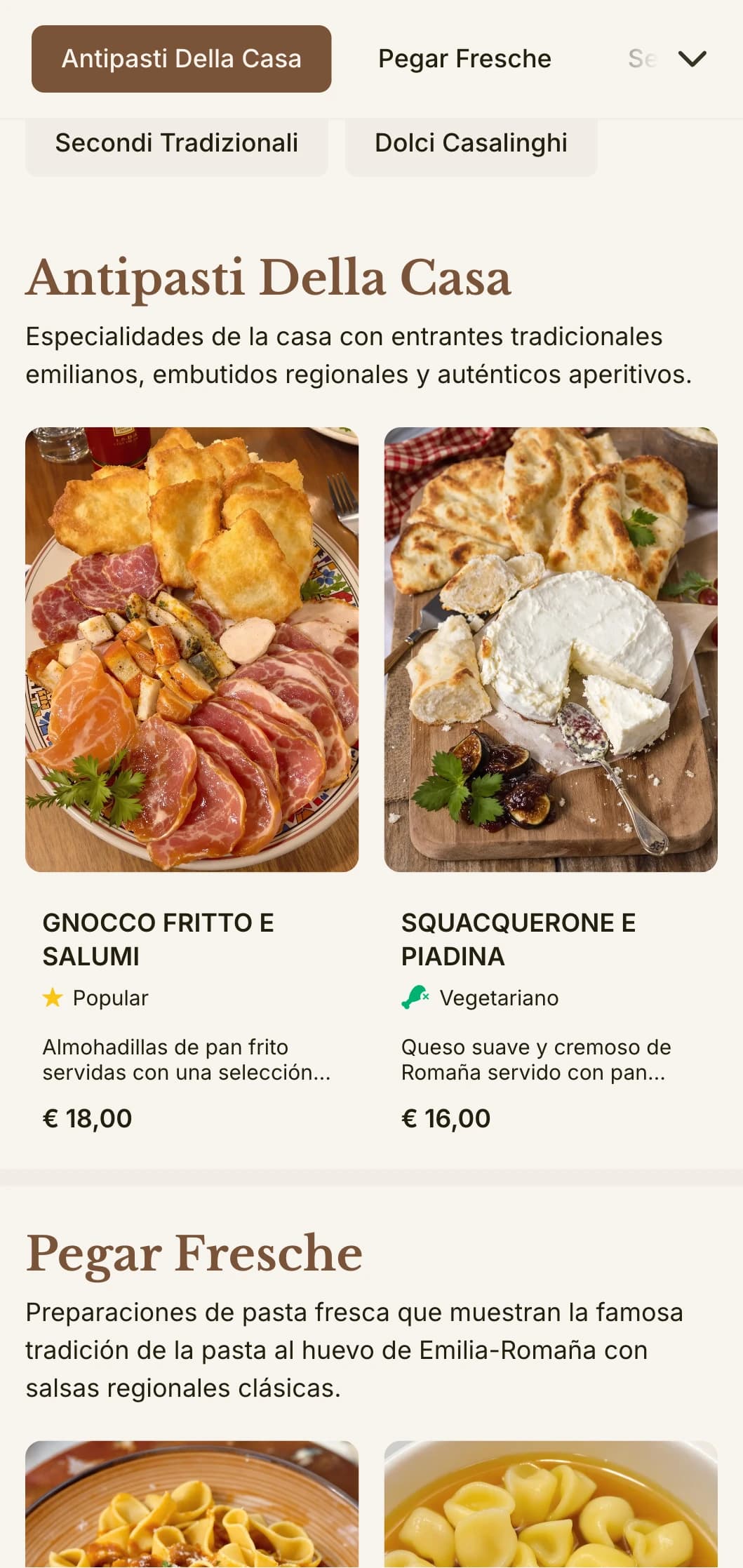 Un diseño cálido y tradicional que rinde homenaje a la famosa tradición de Emilia-Romaña en la elaboración de pasta.