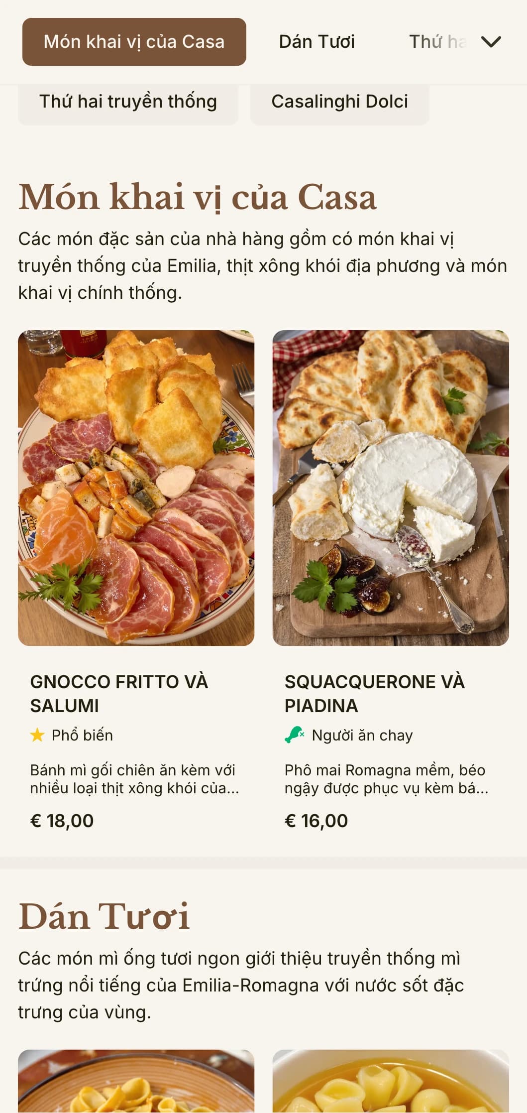 Thiết kế ấm áp, truyền thống tôn vinh di sản làm mì ống nổi tiếng của Emilia-Romagna.