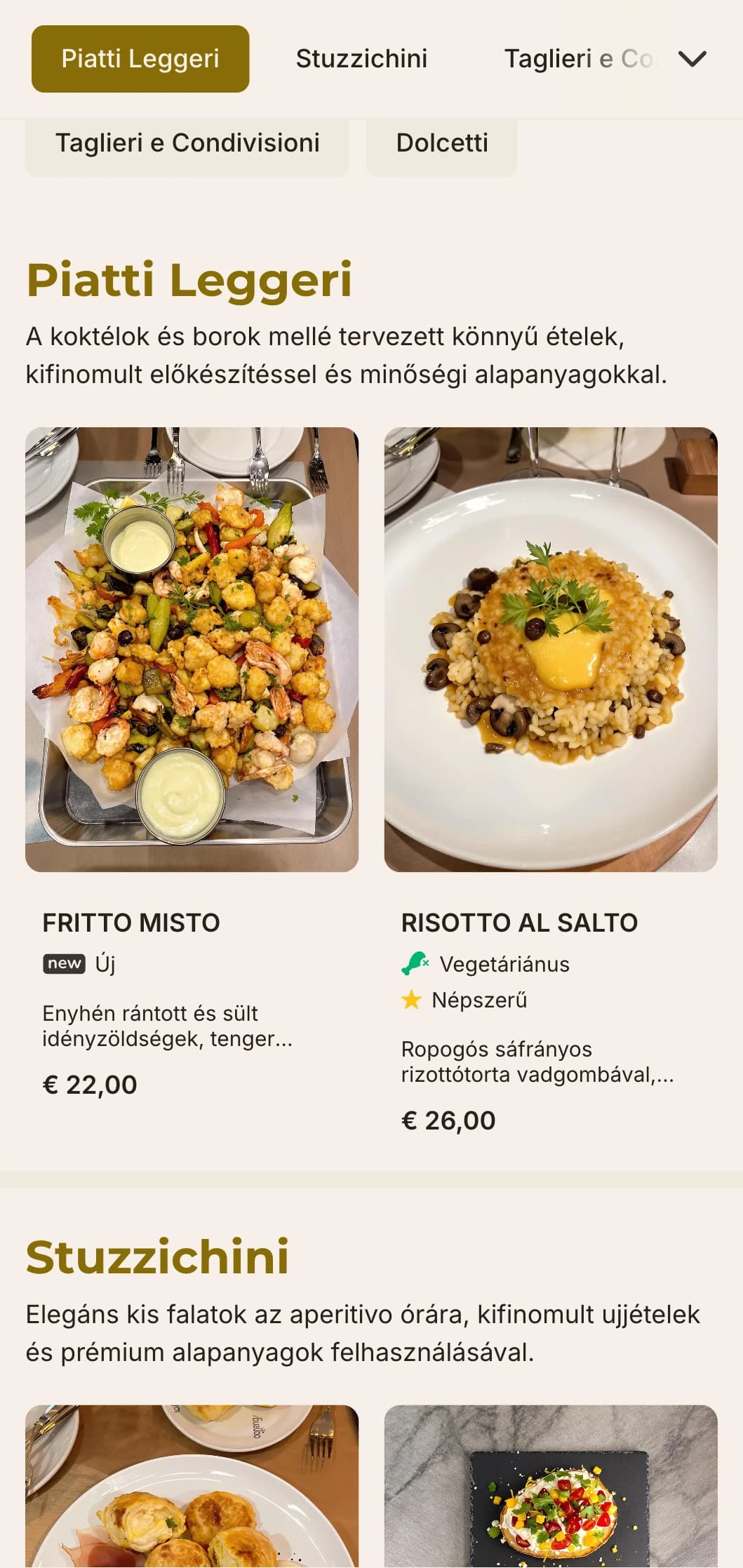 Kifinomult design borostyán és arany árnyalatokkal, amely Milánó elegáns vacsora előtti koktélhagyományát ünnepli.