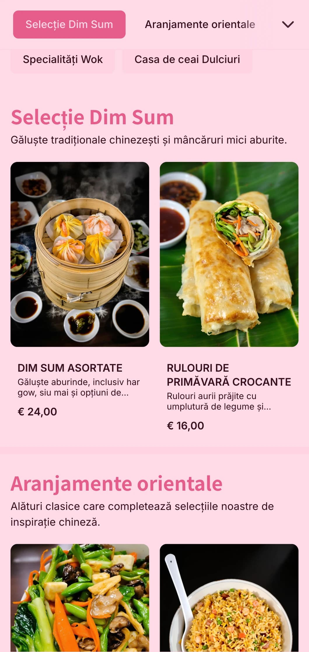Catering tradițional dim sum de inspirație chineză cu mâncăruri mici aburite, găluște și prezentare autentică pentru evenimente și sărbători culturale.