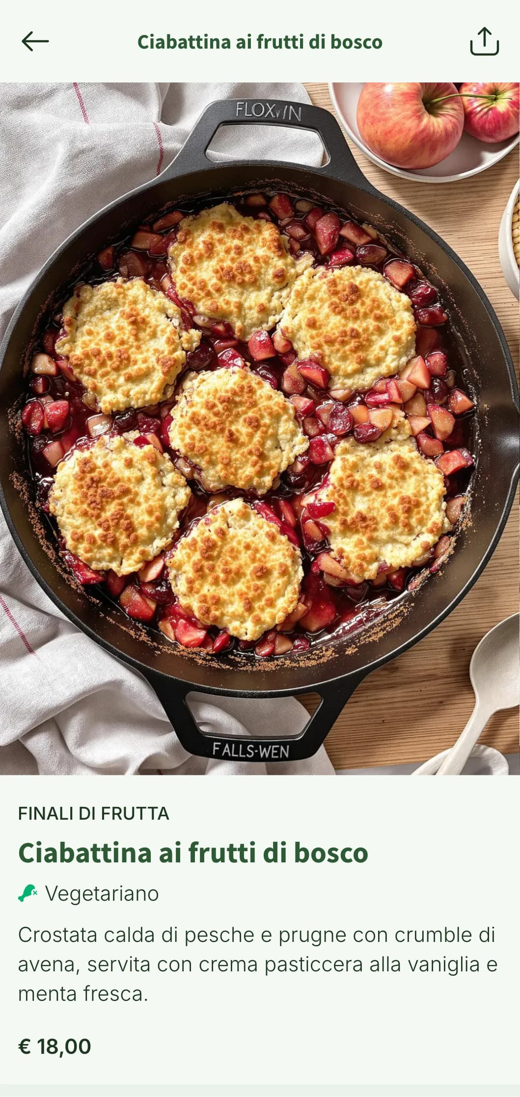 Selezioni mattutine fresche di fattoria con frutta del frutteto e ingredienti artigianali in una presentazione rustica e invitante.