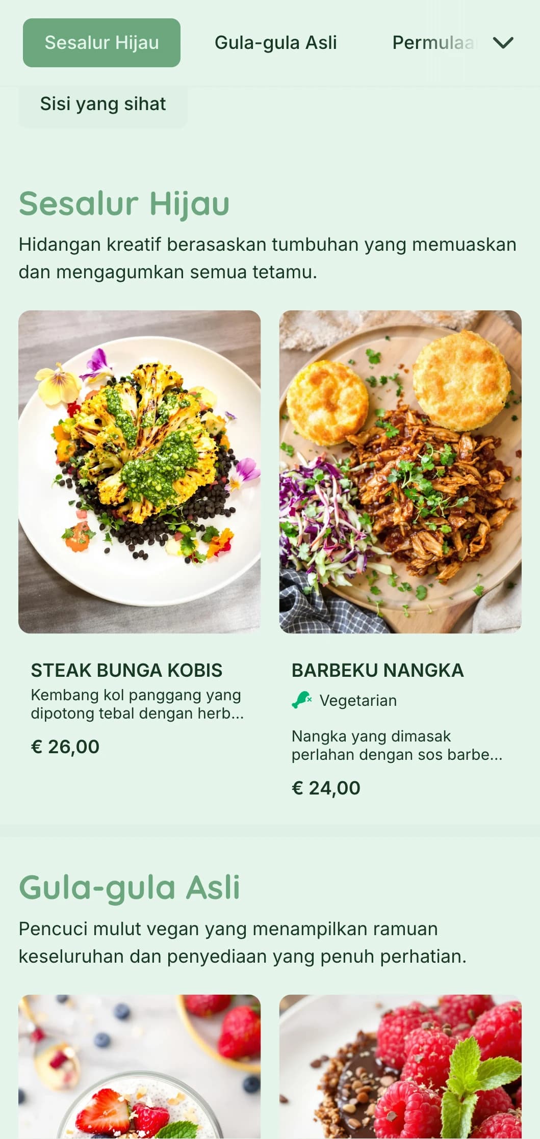 Katering berasaskan tumbuhan segar yang memfokuskan pada persembahan berwarna-warni, masakan vegan yang inovatif dan elemen mampan untuk acara yang mementingkan kesihatan.
