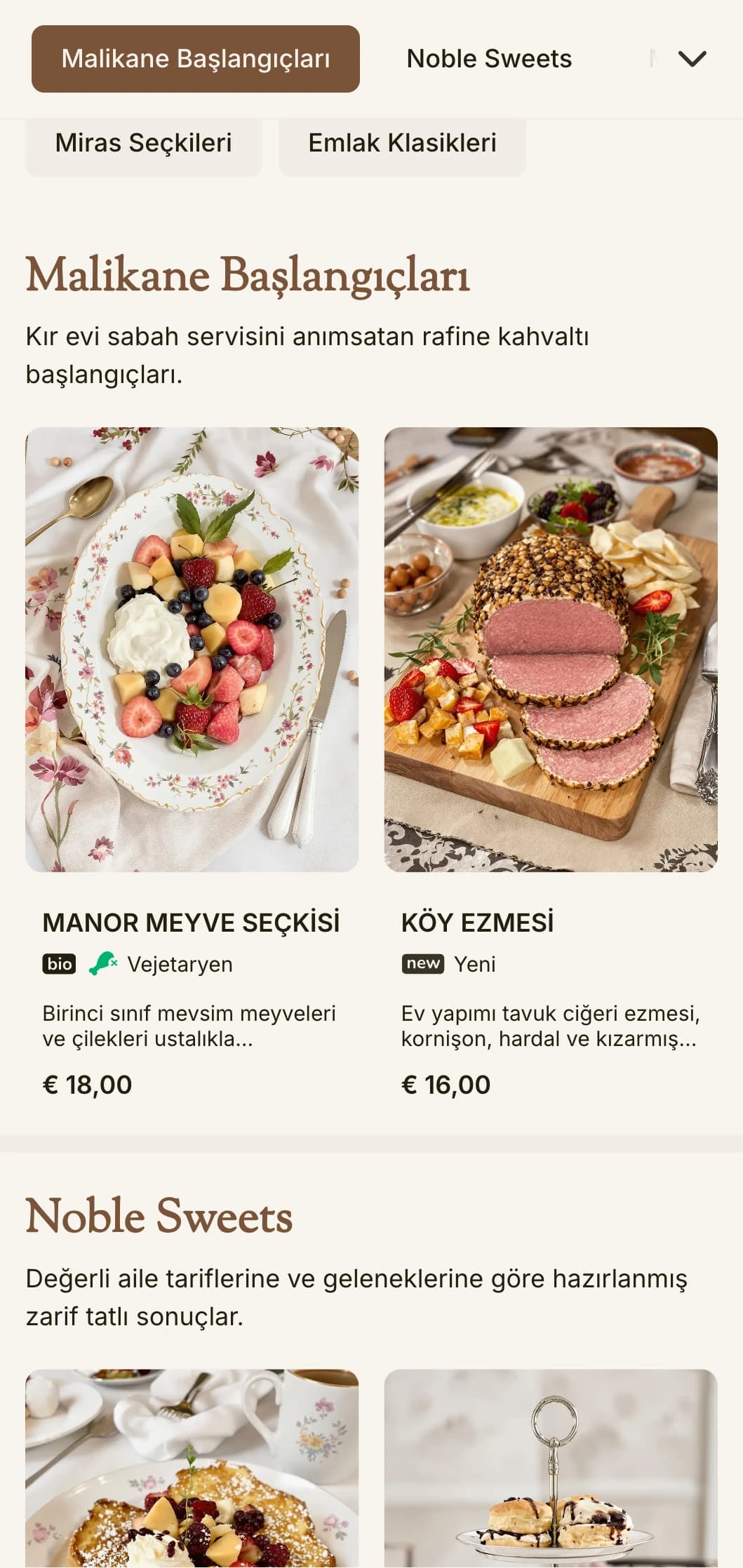 Geleneksel zarafetle sunulan, kır evi yemeklerini anımsatan seçkin sabah ikramları.