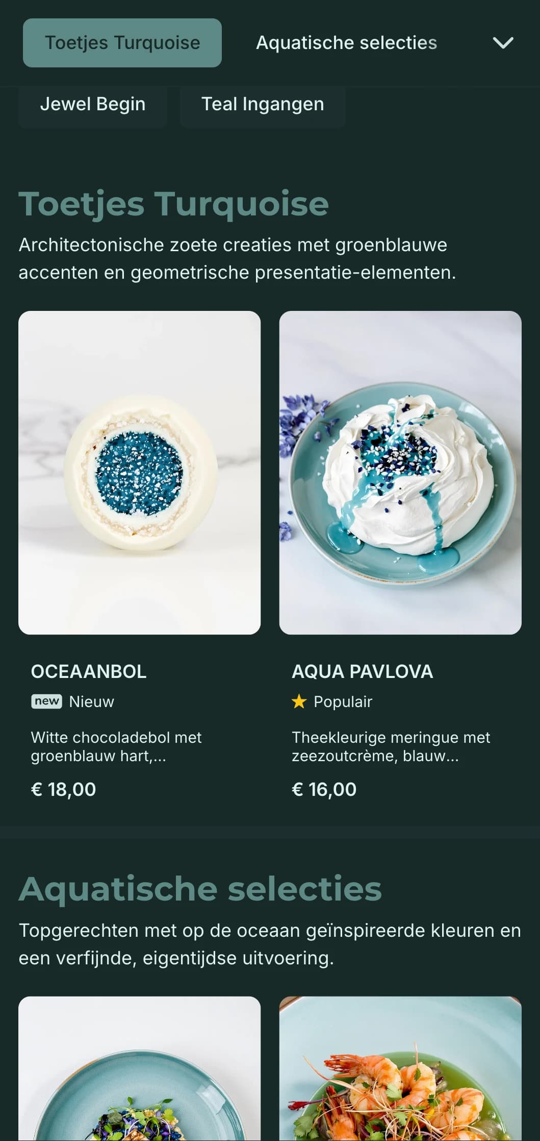 Geraffineerd modern concept met rijke groenblauwe tinten en eigentijdse luxe-elementen.