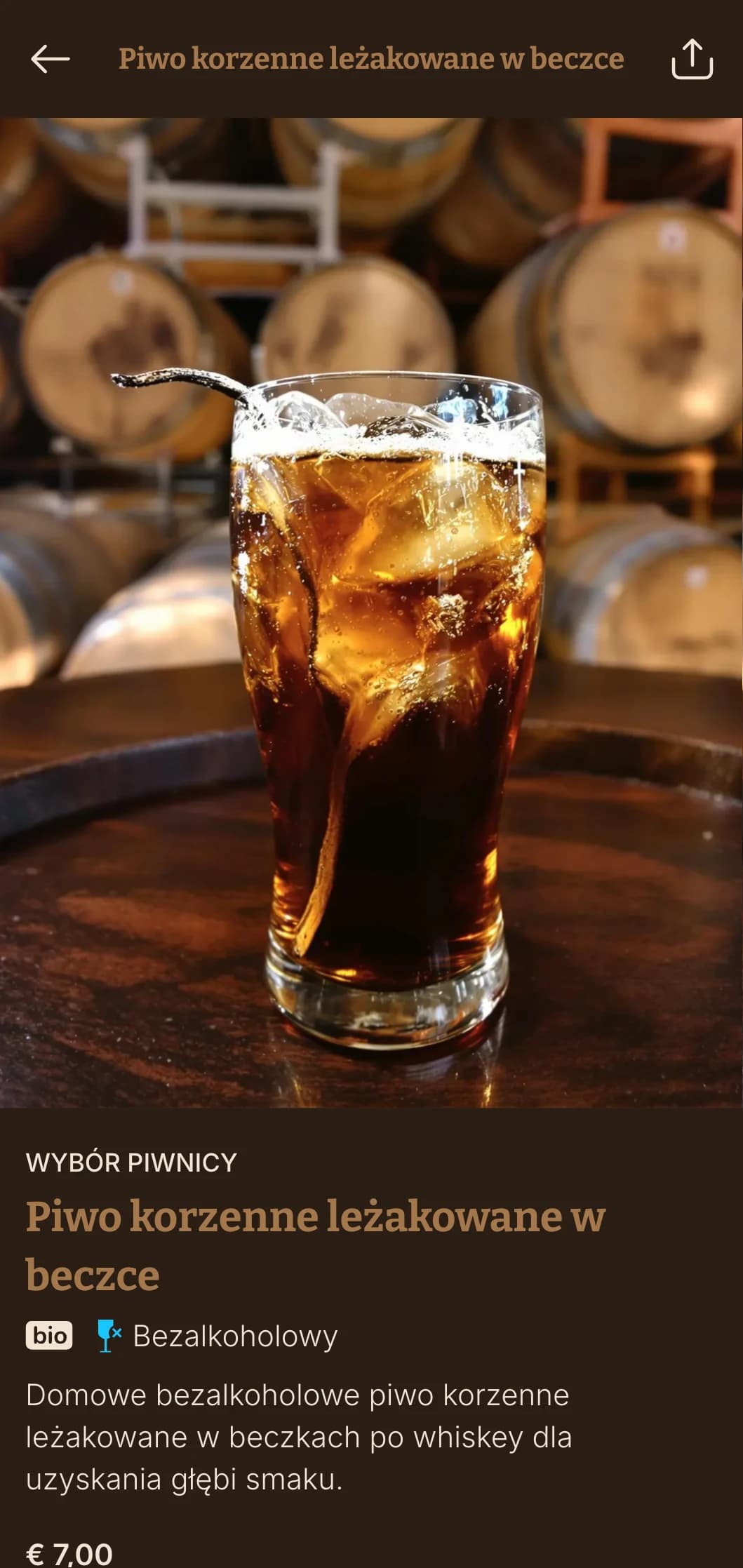 Brązowy wzór inspirowany drewnem dla lokali z piwem rzemieślniczym i whisky.