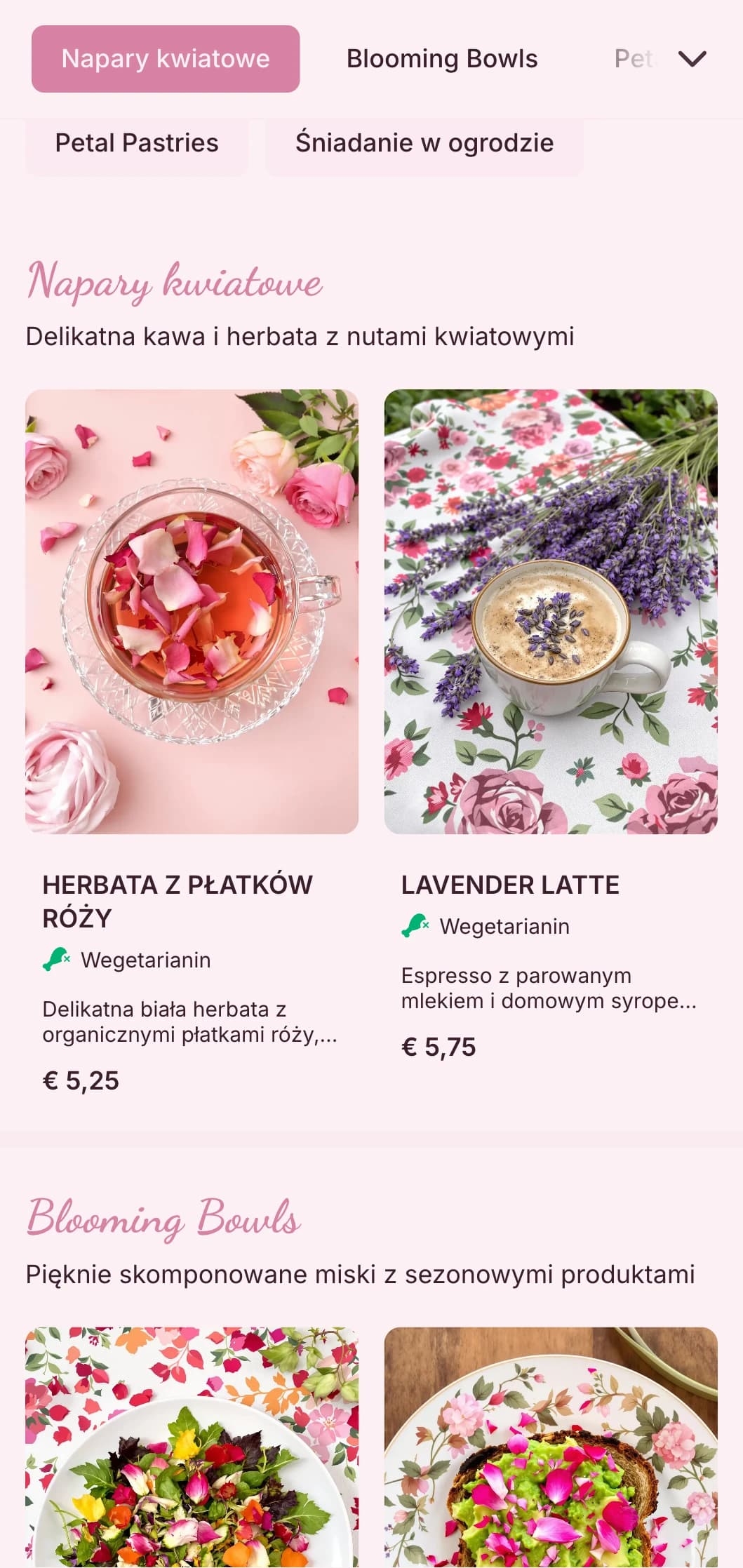 Romantyczny różowy wzór z kwiatowymi elementami do ogrodowych herbaciarni i kobiecych kawiarni.