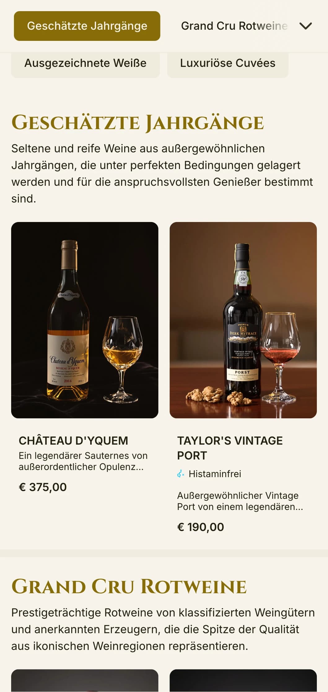 Opulente, dramatische Weinkartenvorlage mit reichen roten und goldenen Akzenten, ideal für Luxusrestaurants und erstklassige Weinerlebnisse.