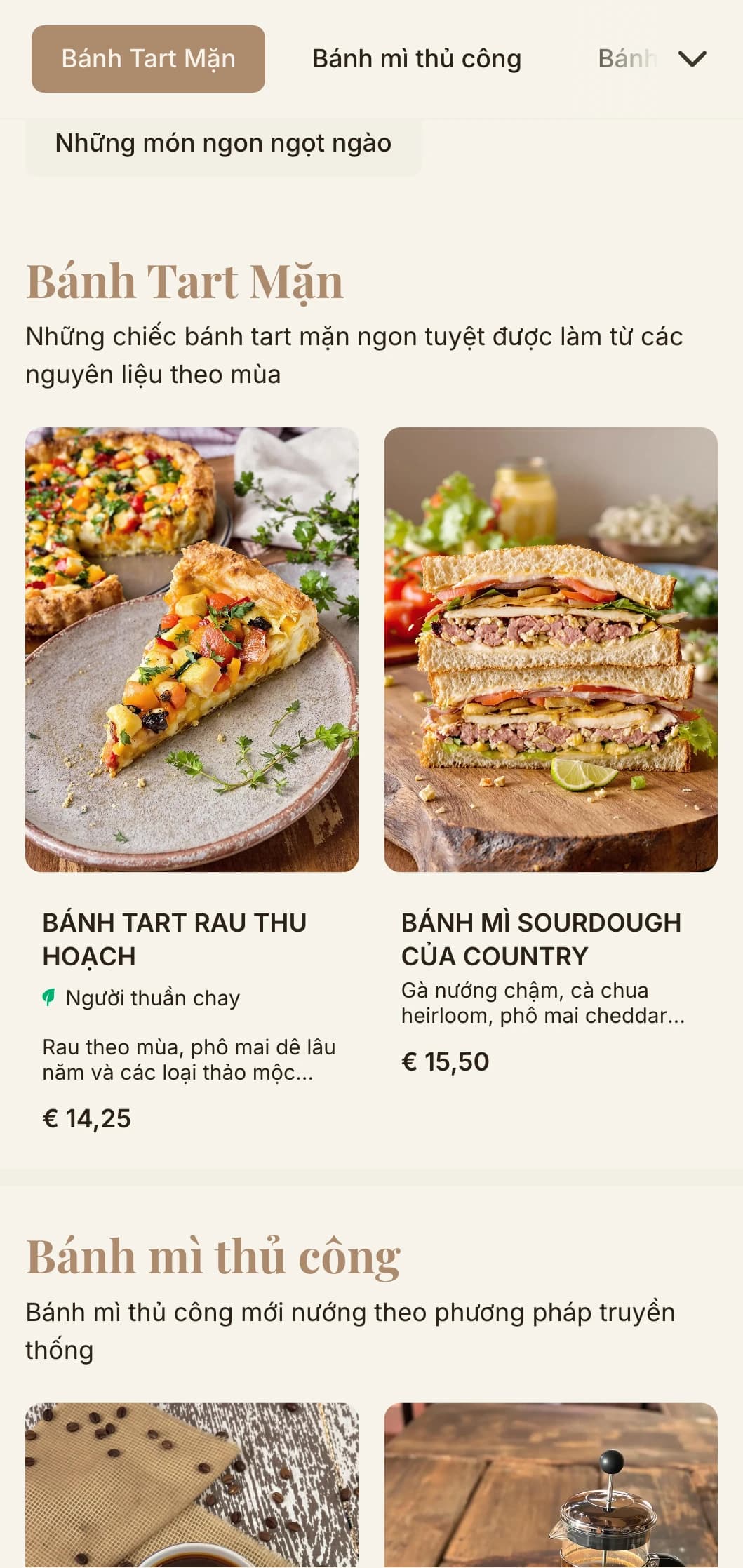 Tông màu đất với kiểu chữ thủ công dành cho các quán cà phê và tiệm bánh ngọt.