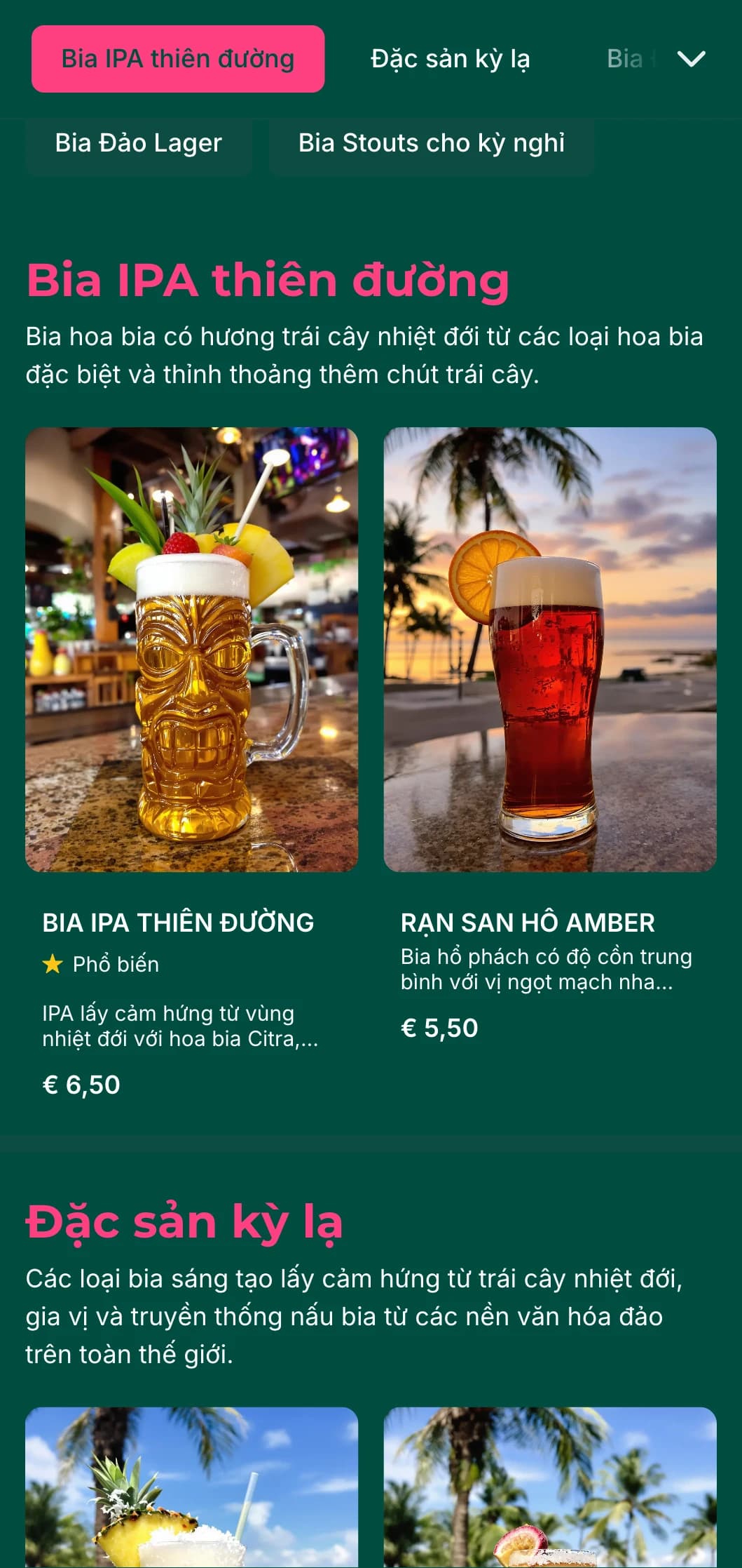Thiết kế sống động và đầy màu sắc lấy cảm hứng từ cảnh quan nhiệt đới, lý tưởng cho các quán bar ven biển và nhà máy bia trên đảo.