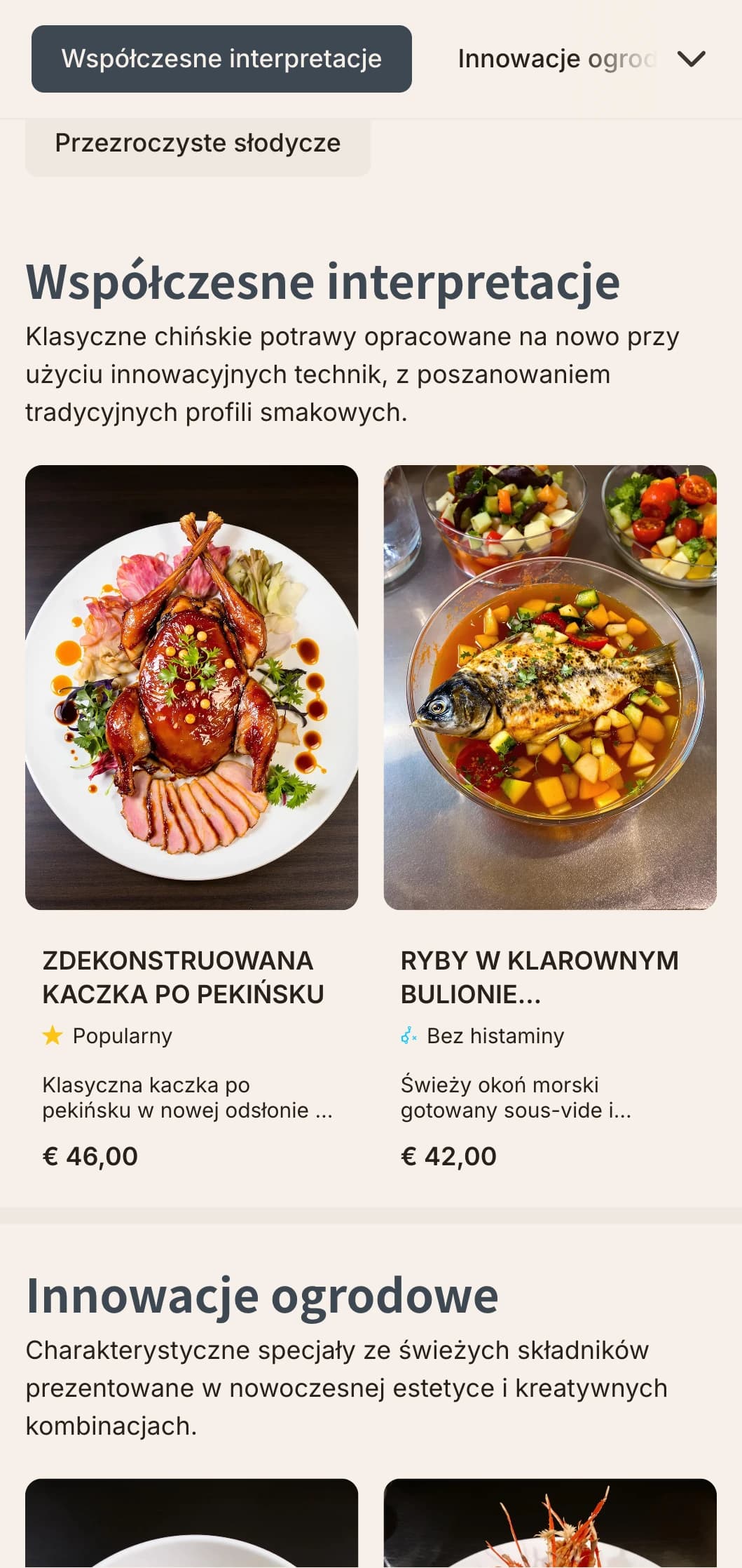 Współczesne chińskie menu z elementami inspirowanymi kryształami i motywami ogrodowymi dla nowoczesnych restauracji fusion.