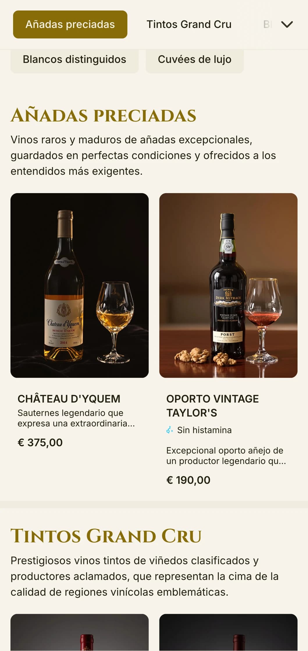 Una plantilla de carta de vinos opulenta y espectacular con ricos toques rojos y dorados, ideal para cenas de lujo y experiencias enológicas de primera calidad.