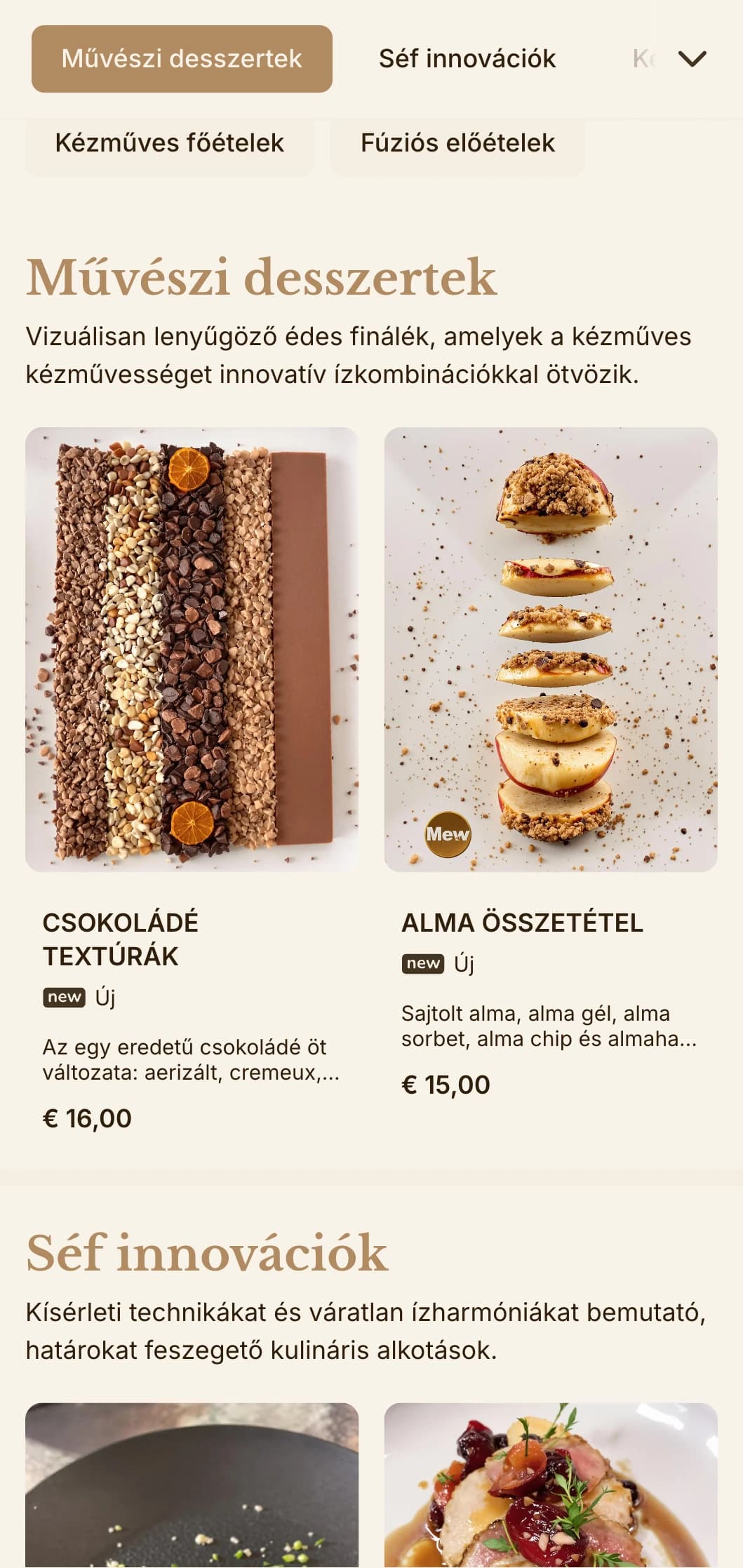 A kézműves esztétika és az ínyenc megjelenítés kifinomult fúziója, ideális az innovatív kulináris létesítmények számára.