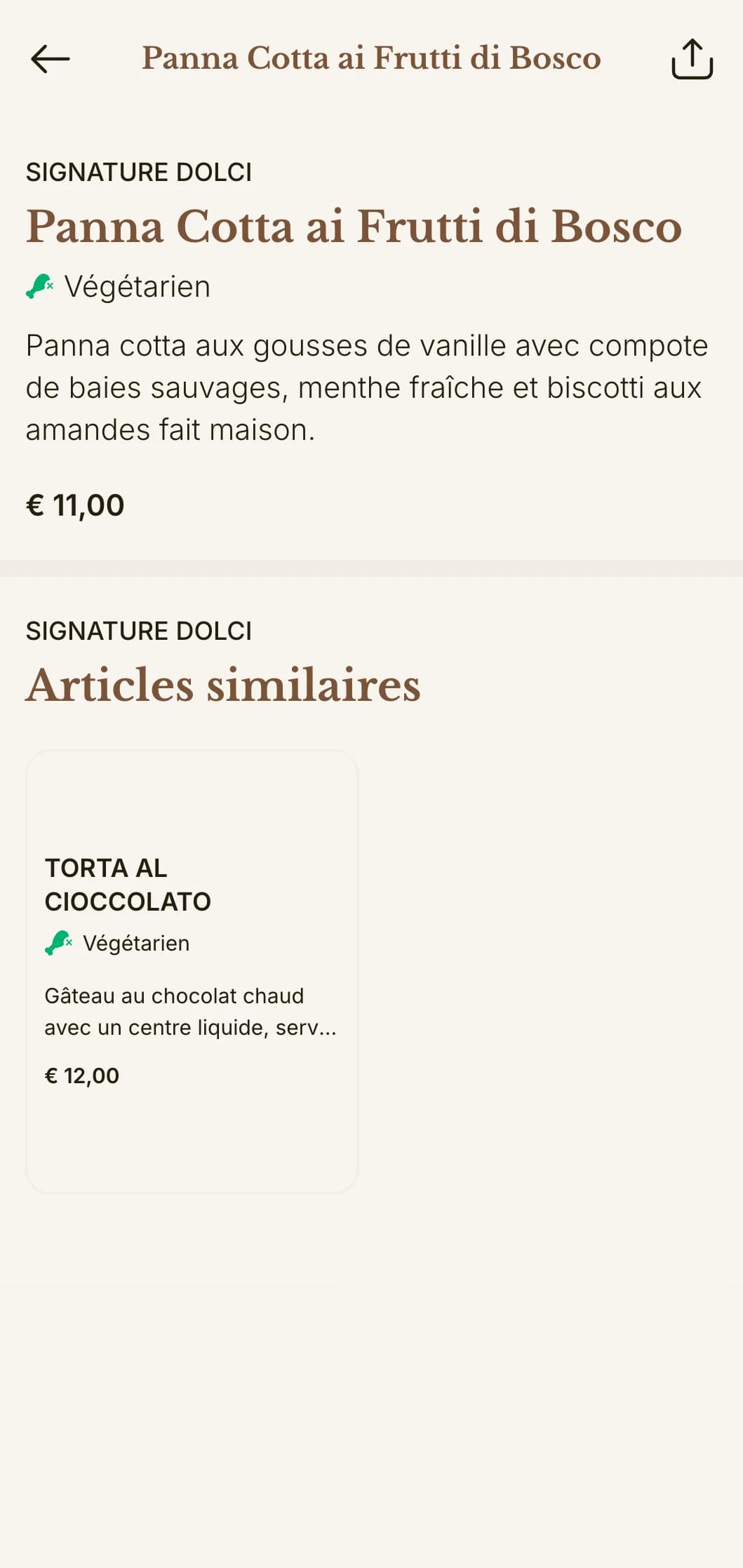 Un menu de pizzeria italienne raffiné avec des détails élégants et une palette sophistiquée et chaleureuse.