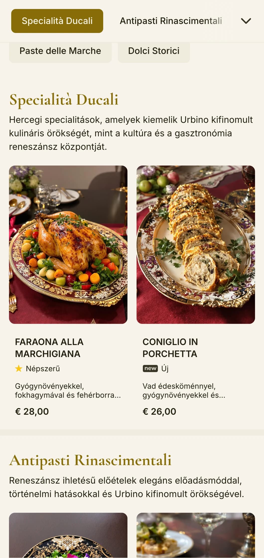 Kifinomult design reneszánsz hatásokkal, amelyet a Le Marche-i történelmi egyetemi város ihletett.