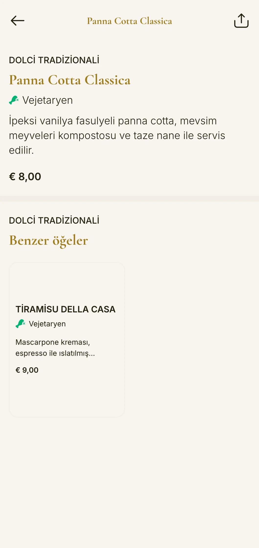 Altın vurgulara ve klasik tipografiye sahip geleneksel İtalyan trattoria tarzı menü, aile işletmeleri için idealdir.