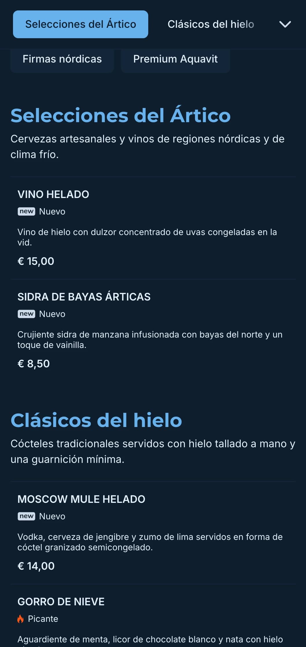 Diseño limpio de inspiración escandinava con fríos tonos azules para establecimientos modernos.