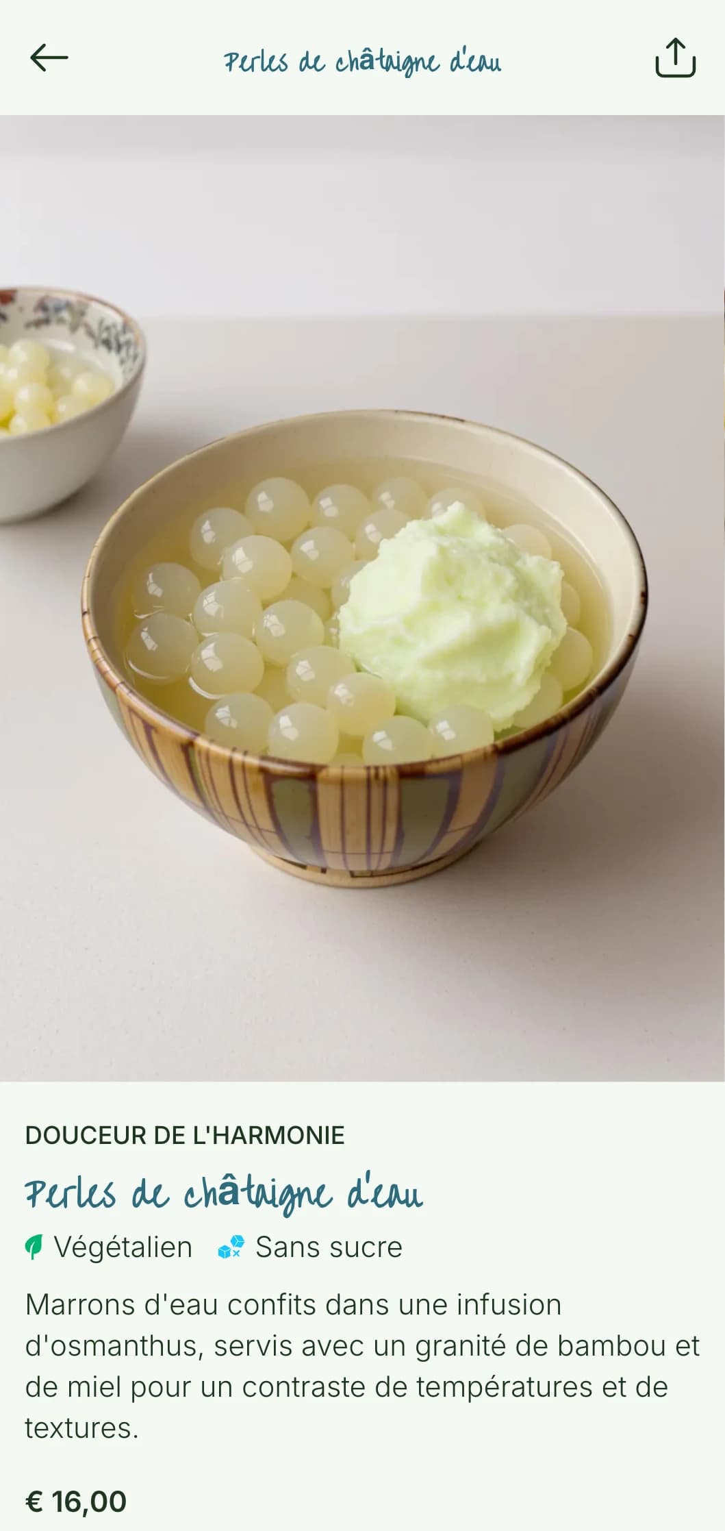 Un menu chinois frais et serein inspiré de l'esthétique du bambou, avec des couleurs apaisantes et des éléments naturels pour un repas chinois contemporain.