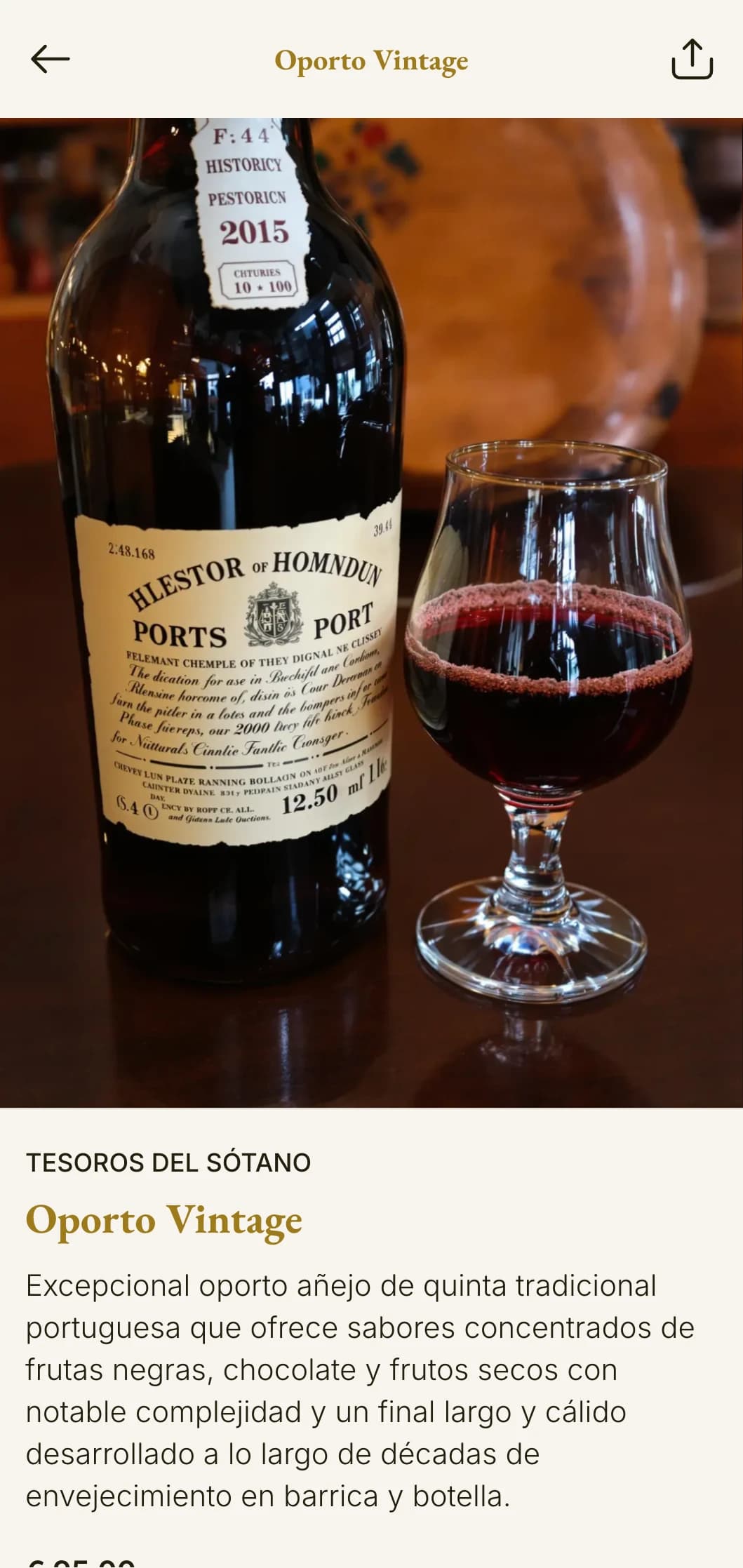Plantilla de carta de vinos cálidamente tradicional con acentos ámbar y elementos patrimoniales, perfecta para bodegas establecidas y restaurantes clásicos.