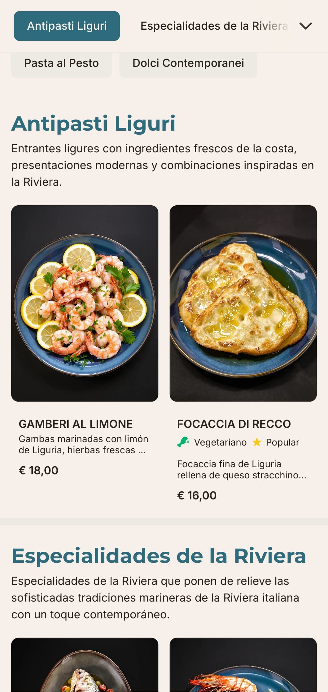 Diseño costero contemporáneo inspirado en la elegante Riviera italiana y su refinada cocina marinera.