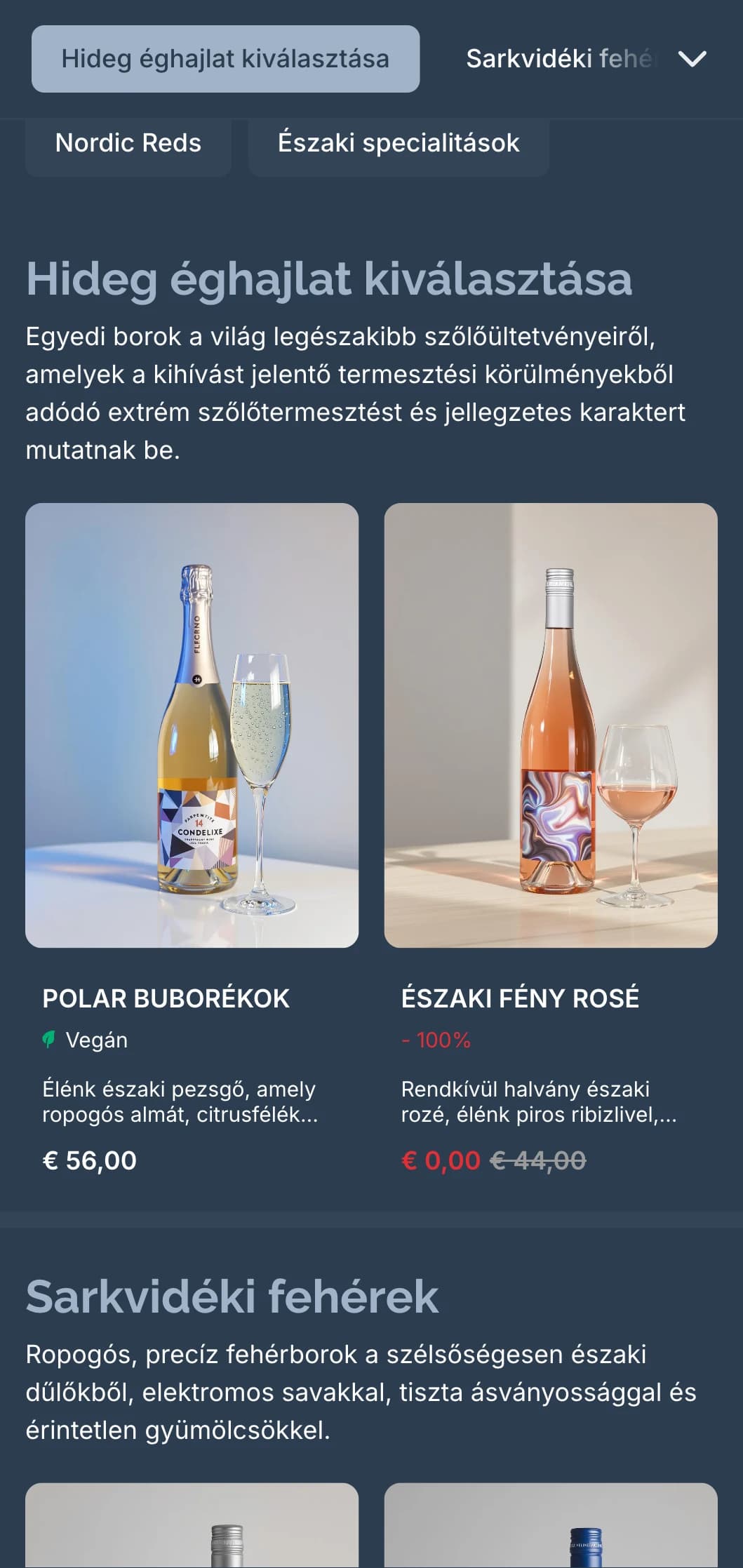 Skandináv ihletésű borlap sablon hűvös kék tónusokkal és minimalista dizájnnal, ideális kortárs északi éttermek és nemzetközi borbárok számára.