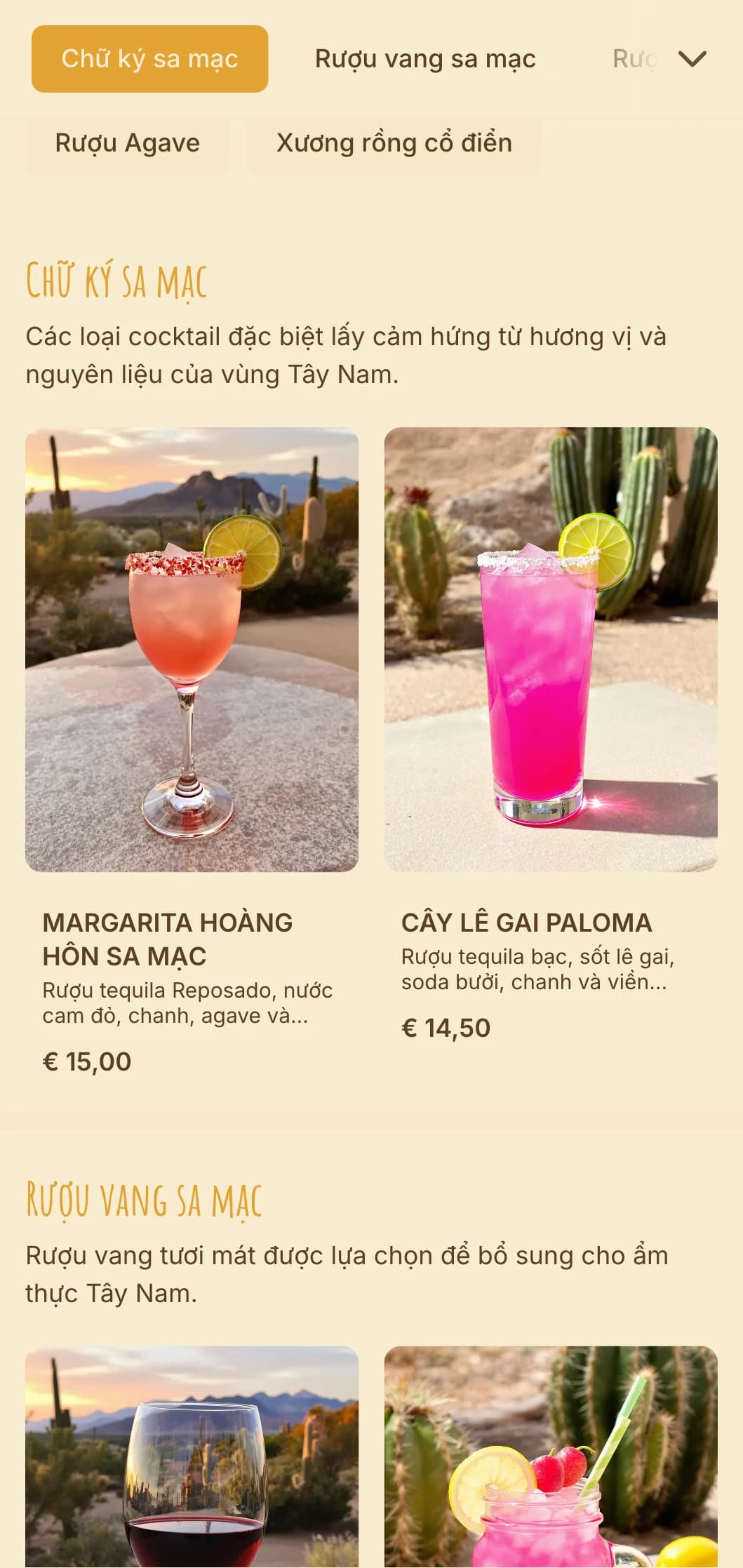 Thiết kế màu cam và đỏ ấm áp lấy cảm hứng từ cảnh hoàng hôn trên sa mạc dành cho các quán bar ở phía Tây Nam.