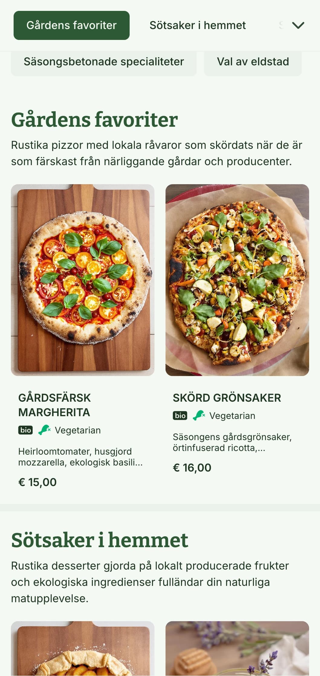 Naturinspirerad pizzameny med jordnära toner och organiska inslag, perfekt för pizzerior som serverar mat från gård till bord.