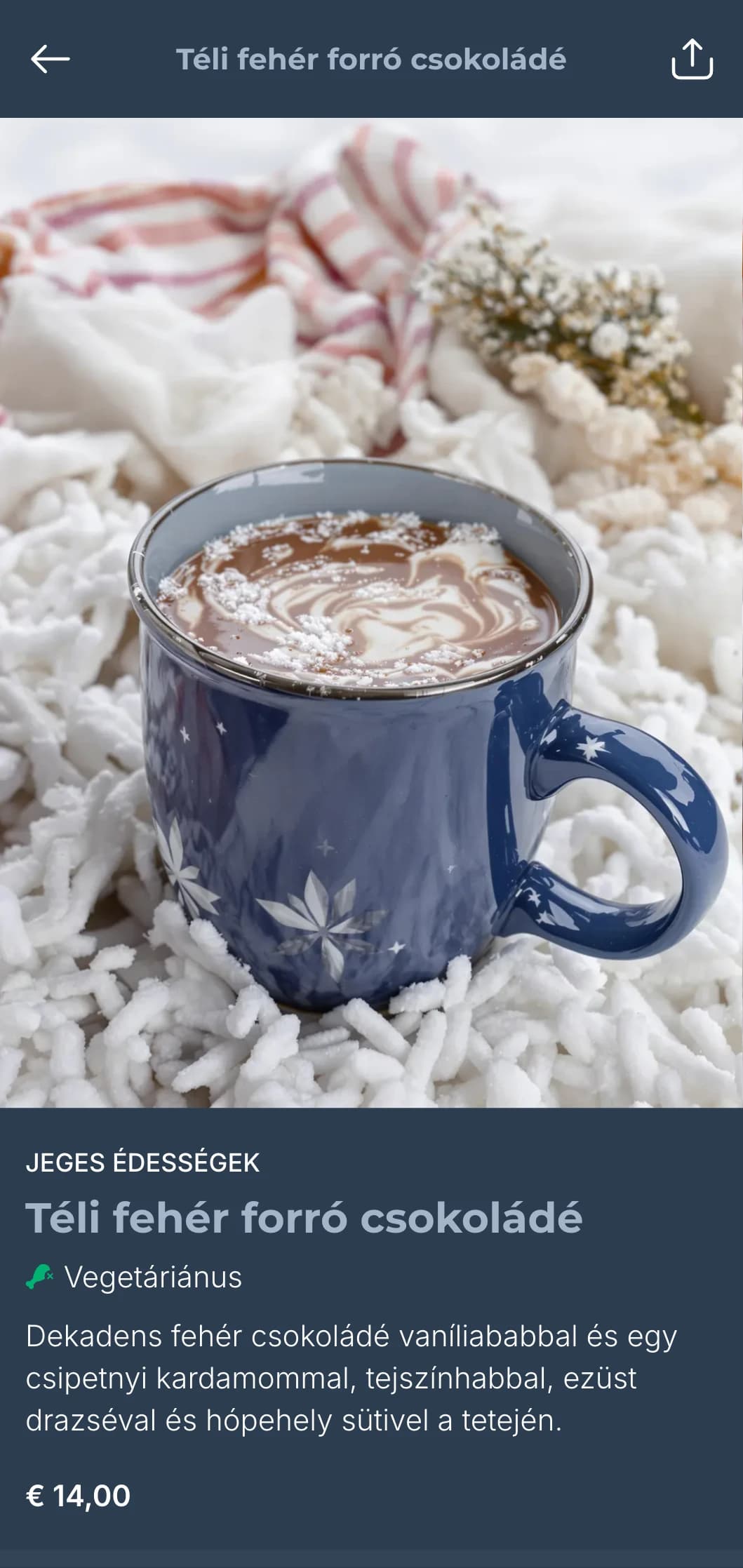 Hűvös, téli ihletésű brunch sablon jeges kék tónusokkal, szezonális menükhöz és hangulatos téli kávézókhoz.