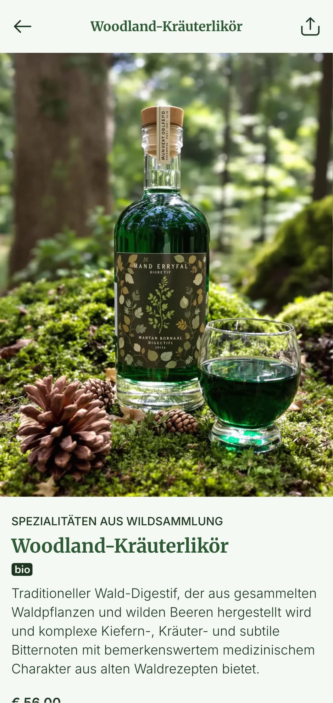 Von der Natur inspirierte Weinkartenvorlage mit Waldtönen und botanischen Elementen, perfekt für ökologische Weinprogramme und von Wäldern inspirierte Veranstaltungsorte.