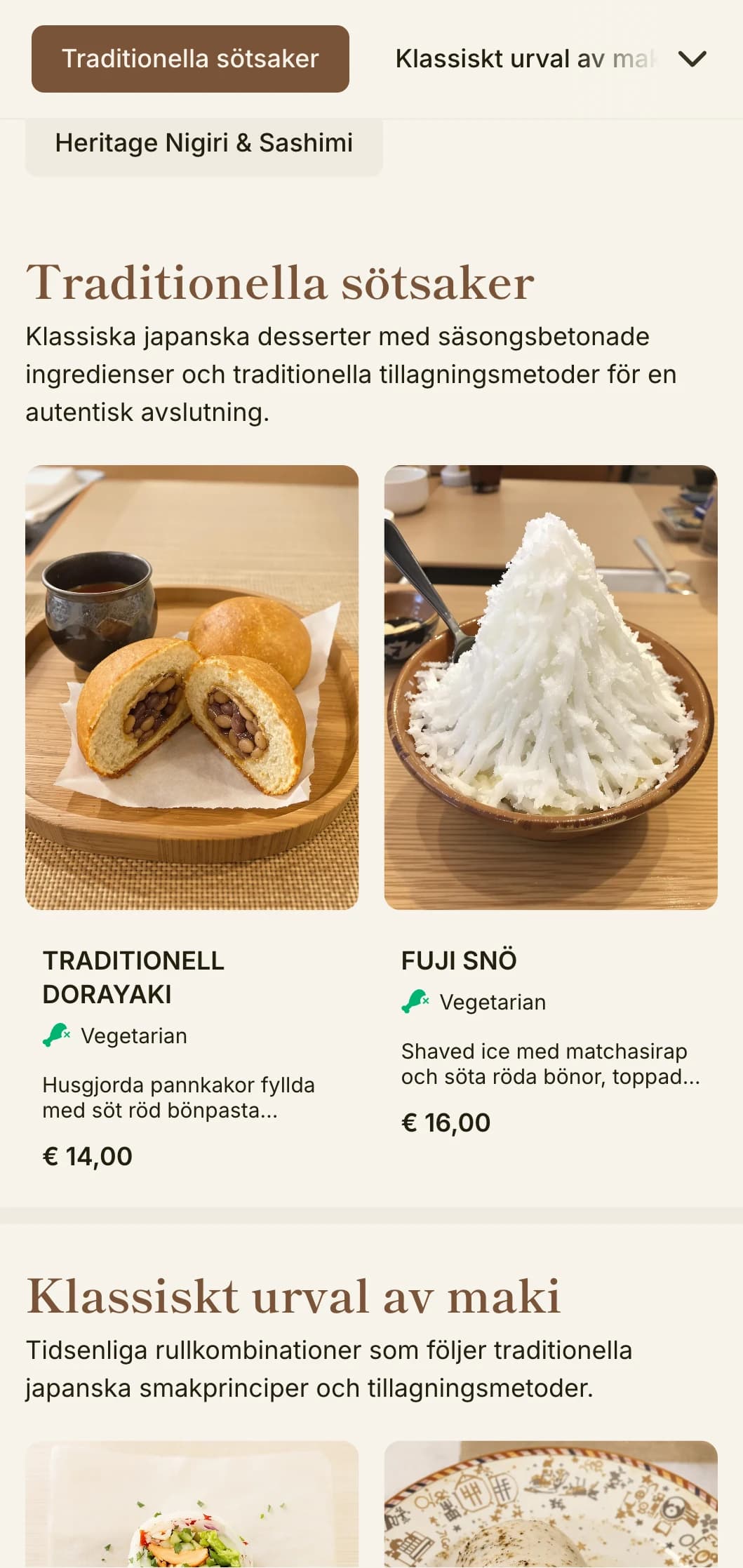 Klassisk japansk sushimeny med inspiration från Fuji-berget, med traditionella inslag och varmt bruna accenter för en autentisk middag.
