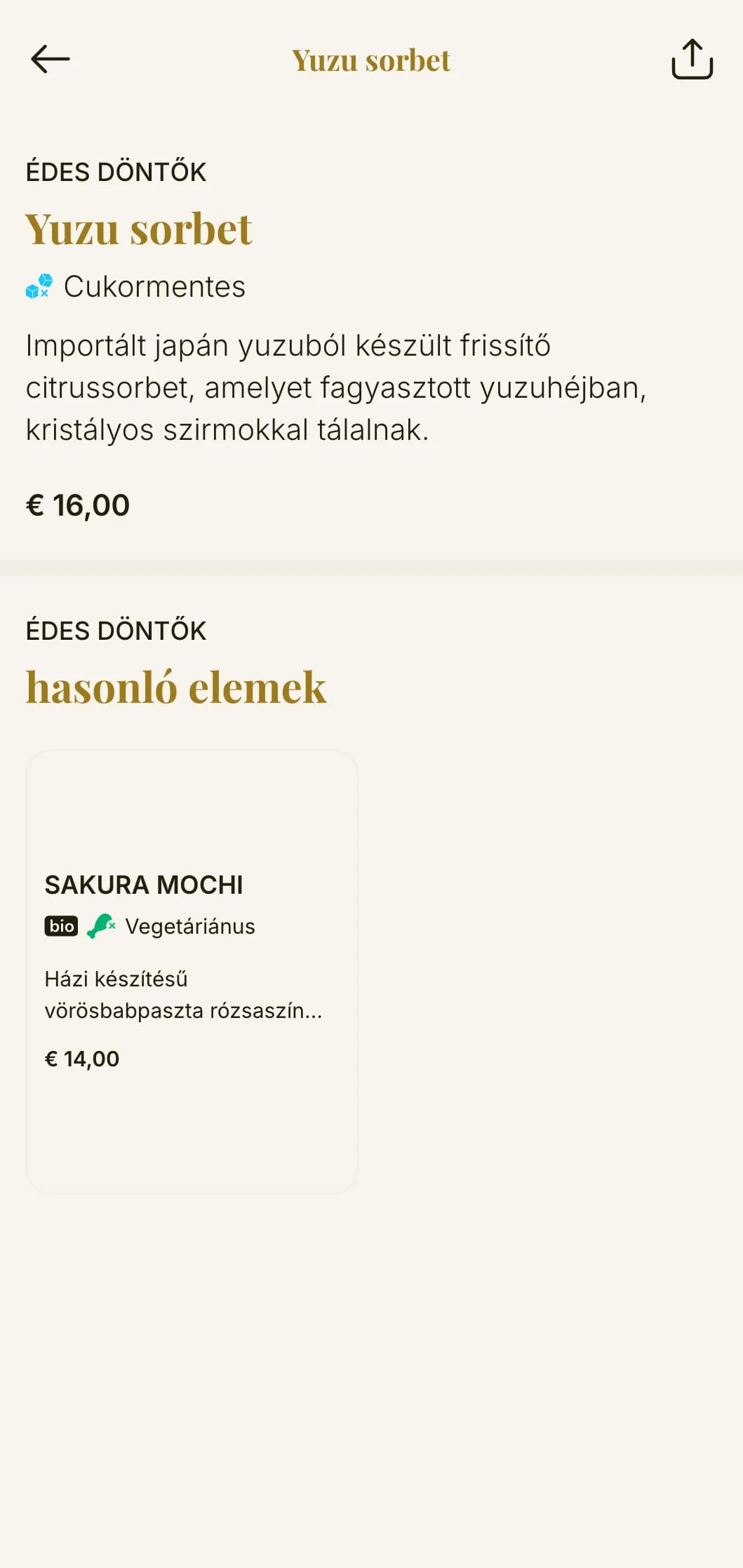 Kifinomult japán étkezési élmény klasszikus eleganciával, finom szerif tipográfiával és cseresznyevirág akcentusokkal lágy krémszínű háttér előtt.