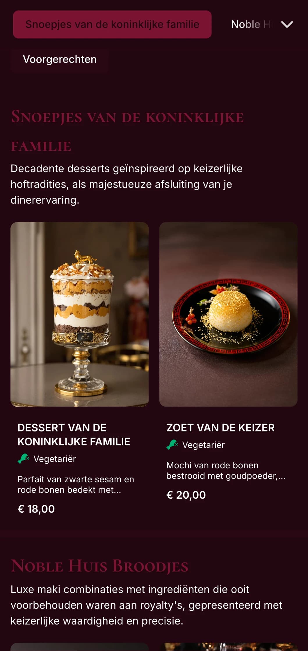 Luxueus traditioneel sushi-menu met keizerlijke rode en gouden accenten voor een eersteklas dinerervaring.