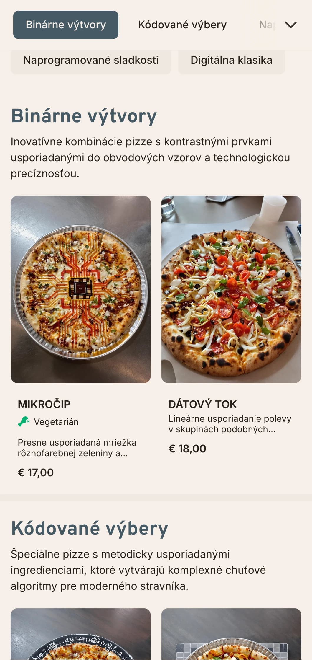 Ponuka pizze inšpirovaná technikou s estetikou dosiek plošných spojov pre moderné priestory.