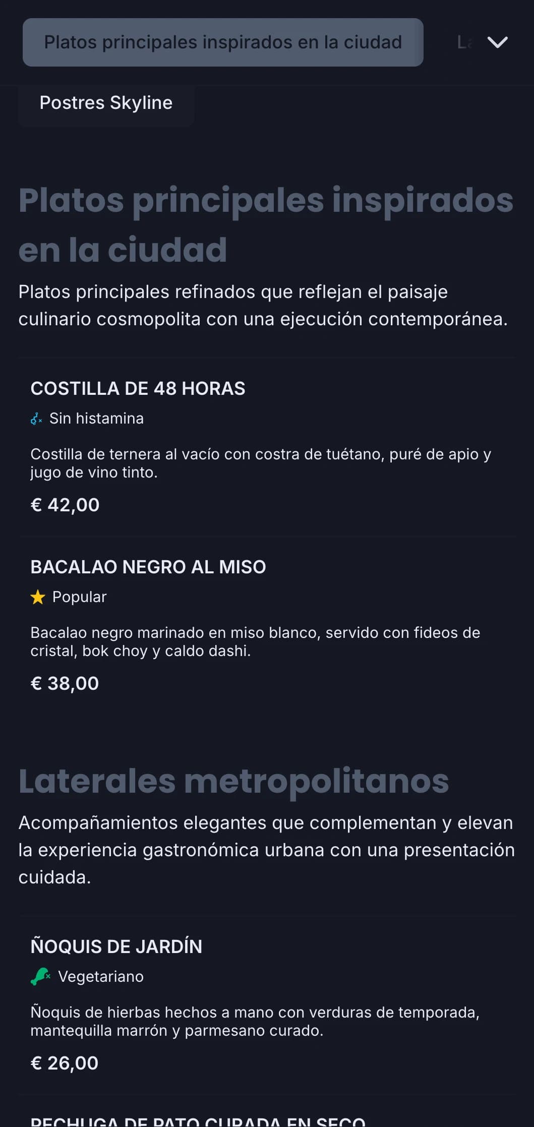 Un diseño atrevido y cosmopolita que capta la esencia de los restaurantes urbanos de lujo con una refinada estética contemporánea.