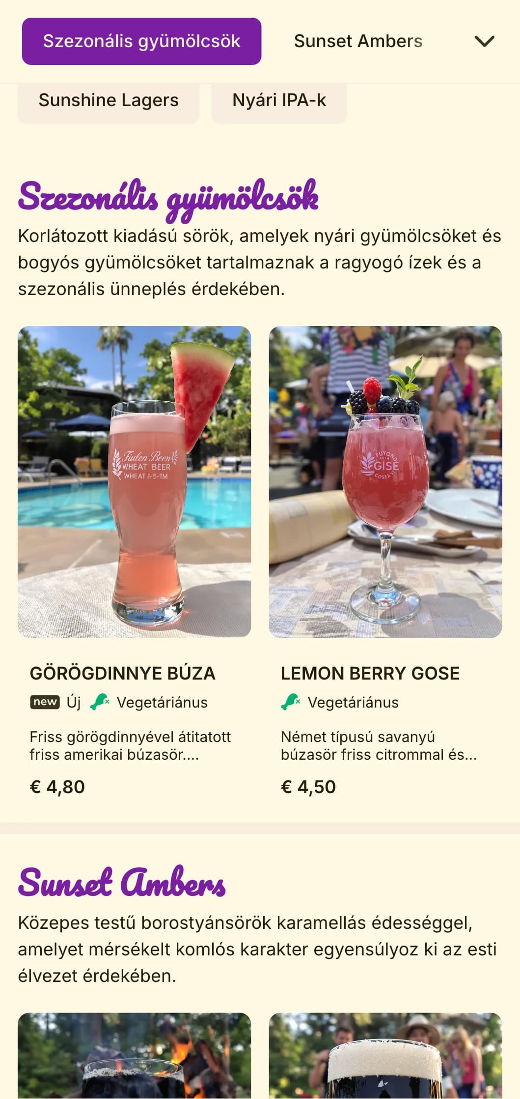 Világos és napfényes design aranyszínű árnyalatokkal és meleg akcentusokkal, tökéletes a nyári sörkertekhez és a szezonális sörkínálathoz.