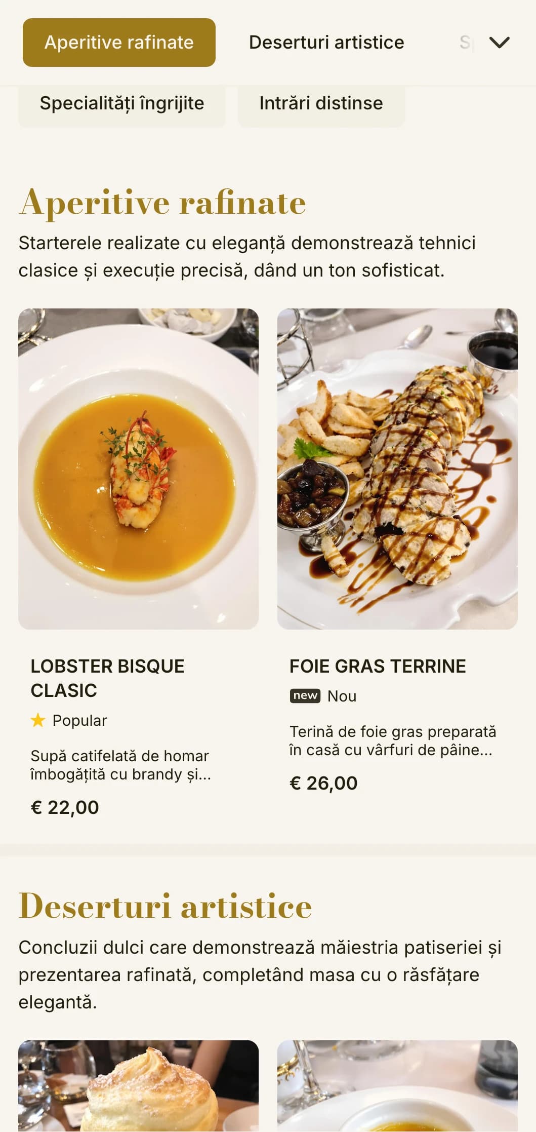 Design rafinat și sofisticat pentru meniul de prânz, cu tipografie delicată și proporții clasice, potrivit pentru restaurantele de lux și unitățile de servire a mesei de prânz.