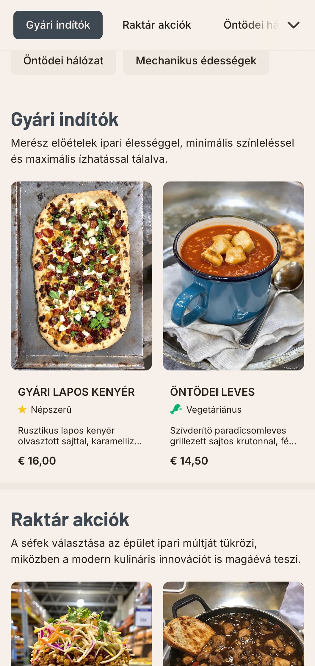 Nyers, városi ebédmenü design ipari esztétikával és merész tipográfiával, amely átalakított raktárépületekbe és városi sikkes éttermekbe illik.