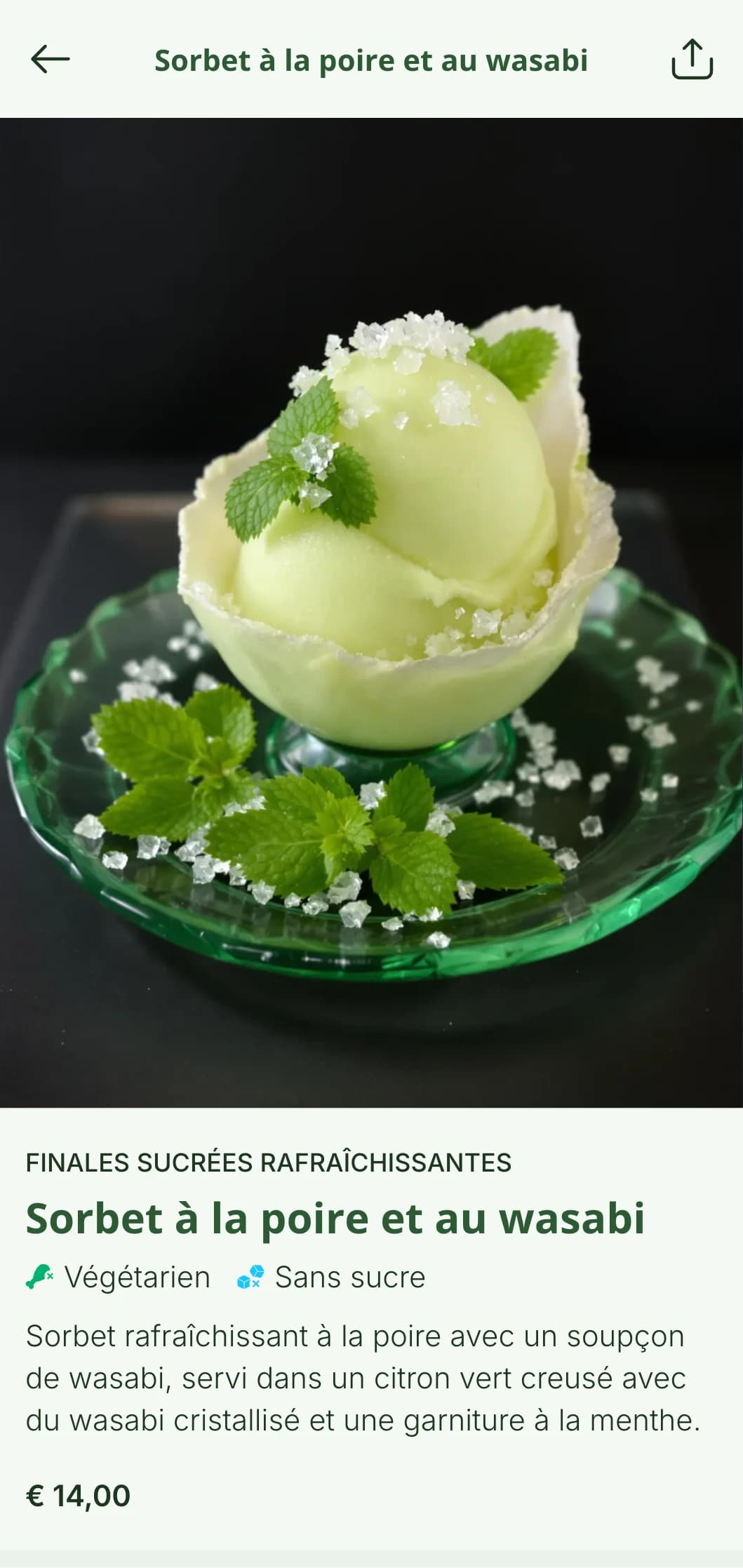 Un menu de sushis frais et lumineux qui met l'accent sur les couleurs vertes vibrantes du wasabi et sur un design épuré pour les établissements soucieux de leur santé.