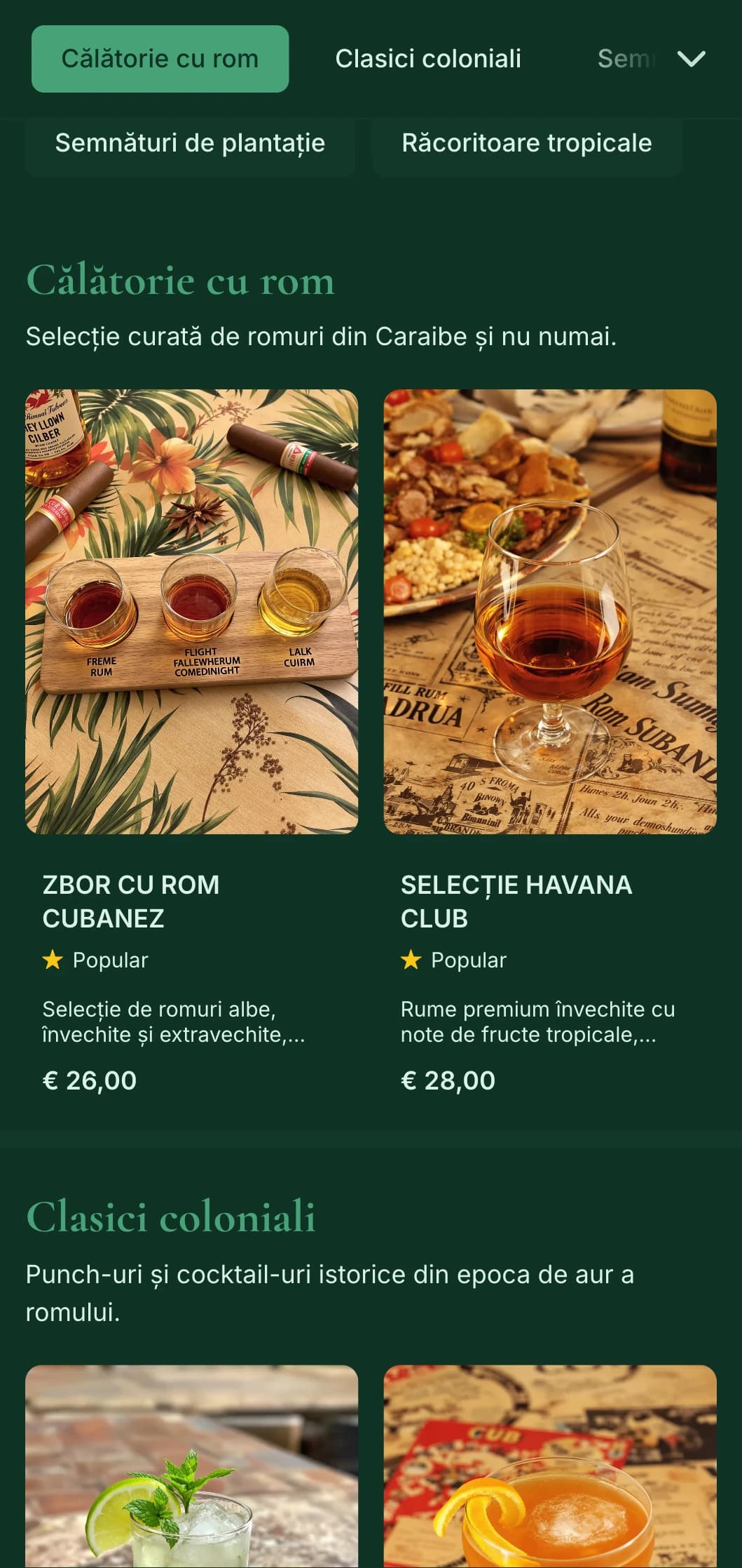 Design bogat în verde cu elemente istorice din Caraibe pentru barurile axate pe rom.