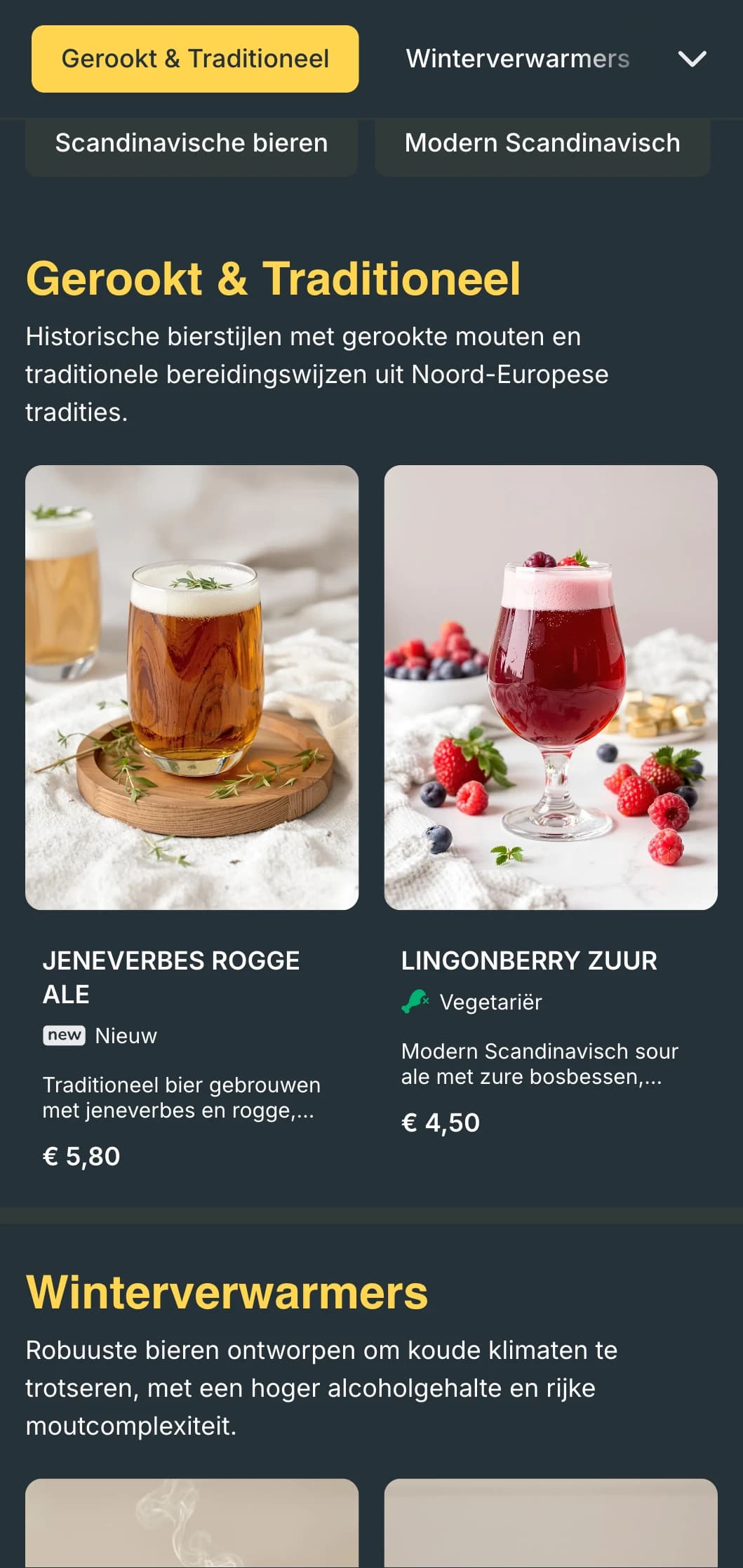 Strak en minimalistisch Scandinavisch geïnspireerd ontwerp met koele tinten en eenvoudige, functionele lay-out voor moderne bierzalen.