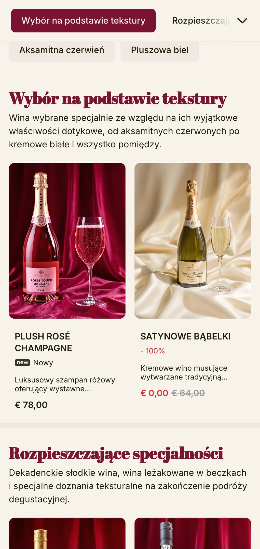 Dramatycznie luksusowy szablon karty win z głębokimi czerwonymi akcentami i wyrafinowaną typografią, idealny do ekskluzywnych salonów winiarskich i lokali wieczornych.