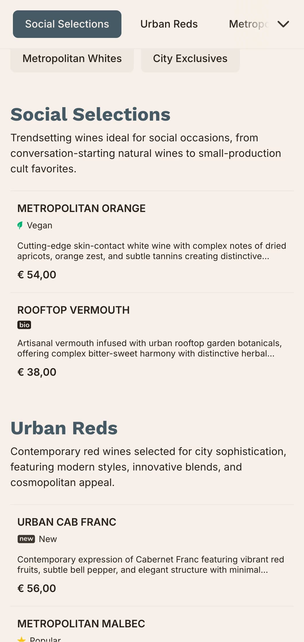 Sleek, urban-inspired wine list template with architectural elements and contemporary aesthetics, ideal for city wine bars and modern dining establishments.