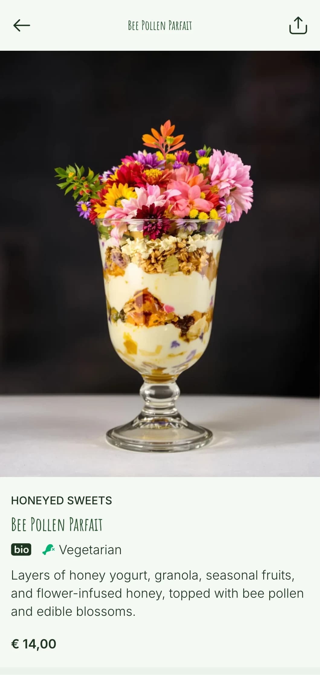 Whimsical breakfast selections featuring wildflower honey, fresh berries, and rustic presentation elements.