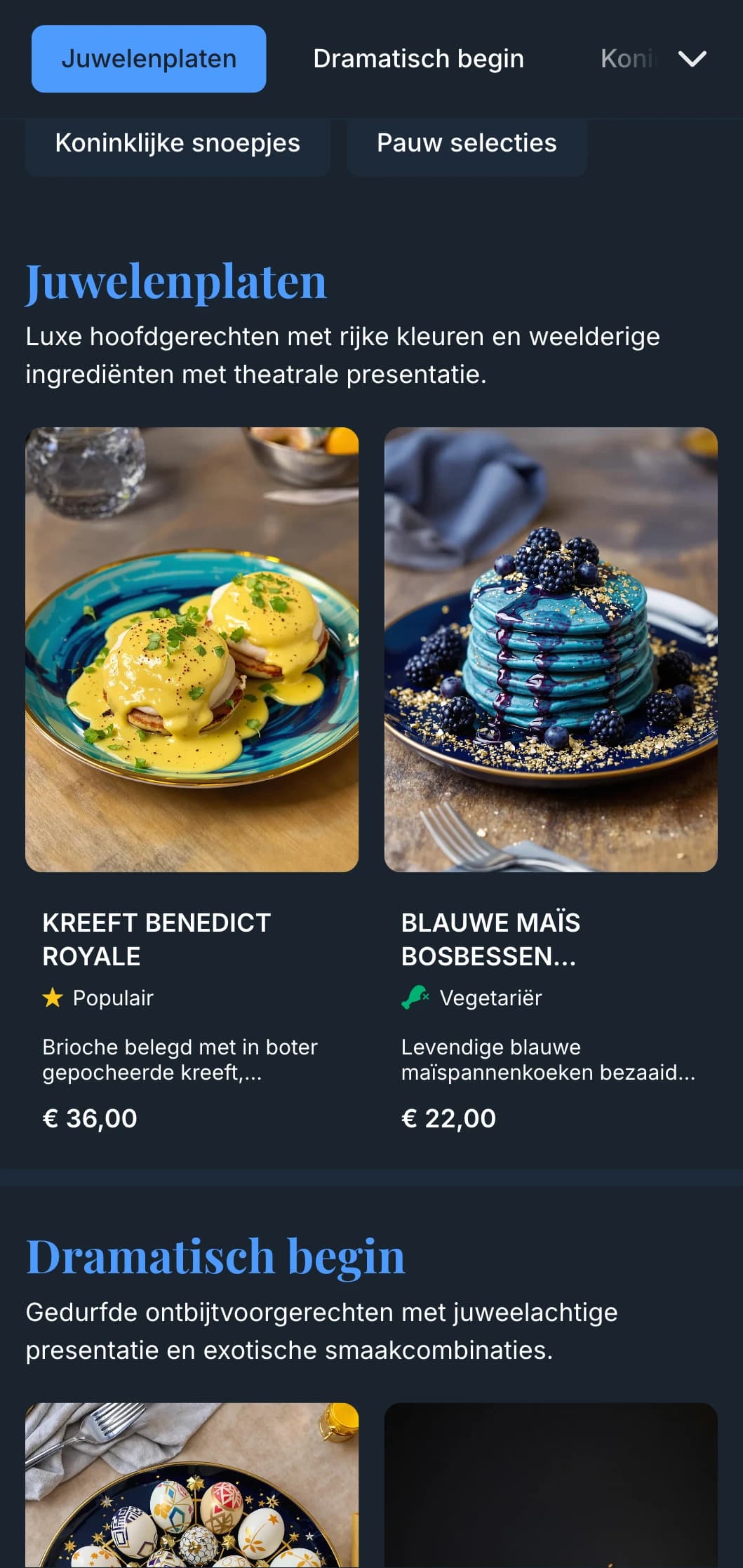 Rijke brunchesjabloon met juwelen en elegante details, geschikt voor luxe cafés en speciale brunches.