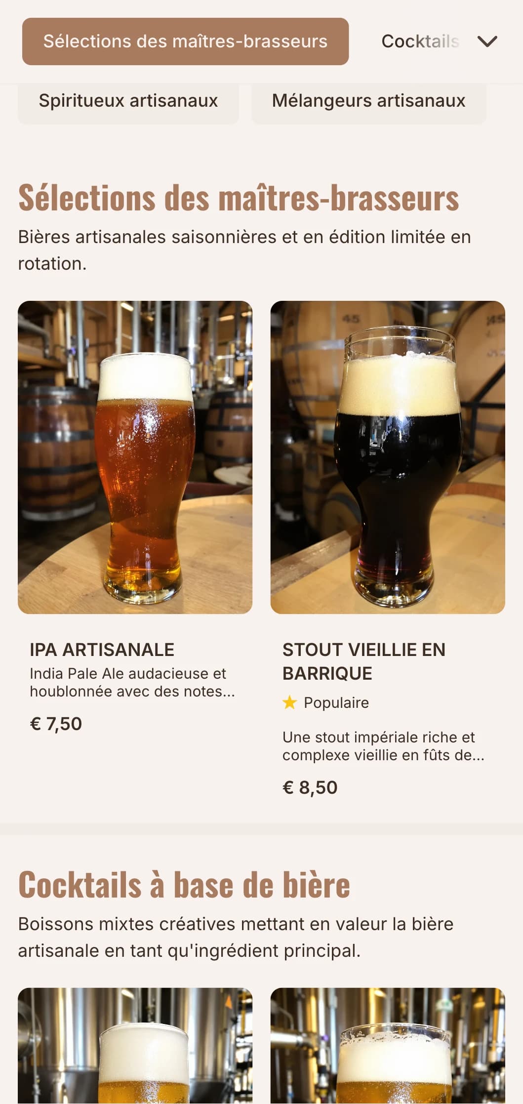 Design orange chaud avec des éléments industriels pour les salles de dégustation de bière artisanale.