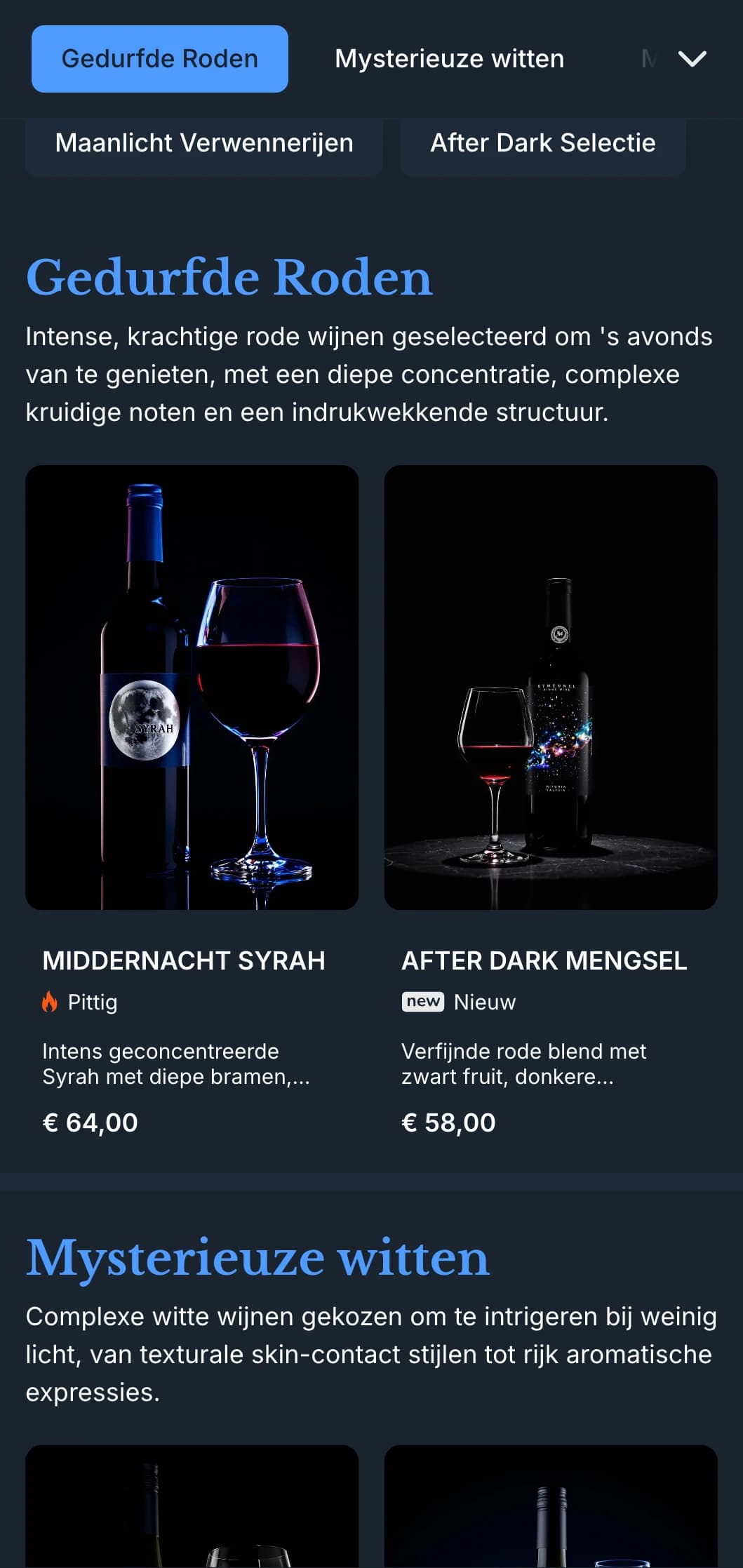 Sfeervolle sjabloon voor wijnkaart met elektrisch blauwe accenten tegen middernachtelijke achtergronden, ideaal voor avondlocaties en exclusieve wijnervaringen.