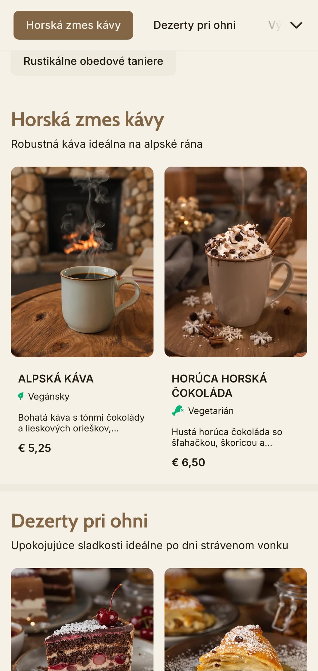 Útulný dizajn inšpirovaný drevom s horskými prvkami pre vysokohorské kaviarne a reštaurácie.