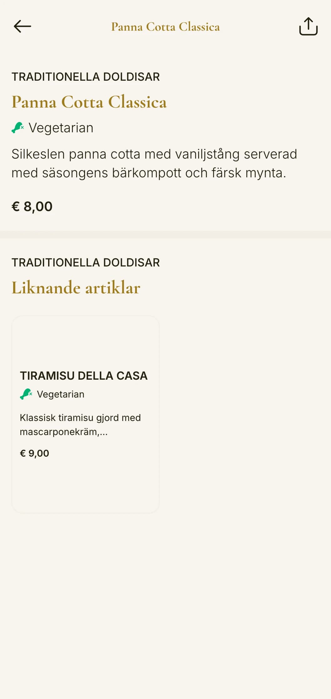 Traditionell italiensk meny i trattoria-stil med guldaccenter och klassisk typografi, perfekt för familjeägda företag.